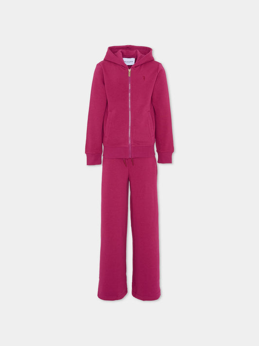 Completo viola per bambina con logo,Trussardi Junior,TGA25009CF BOYSENBERRY