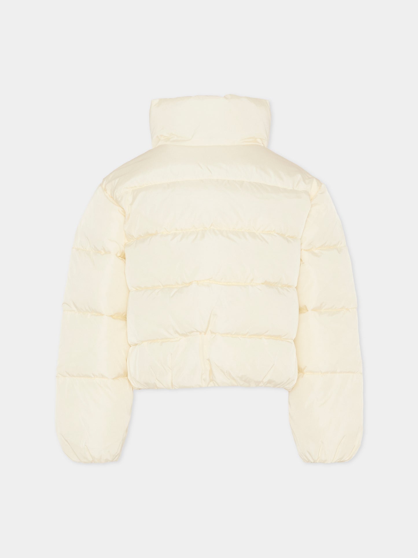 Piumino avorio per bambina con logo,Trussardi Junior,TGA25117PI GREY LIGHT