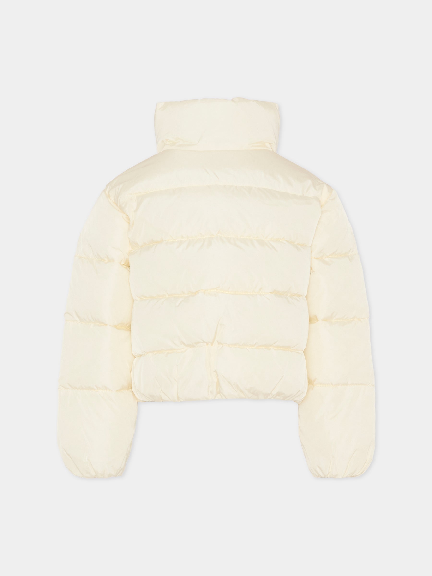 Piumino avorio per bambina con logo,Trussardi Junior,TGA25117PI GREY LIGHT