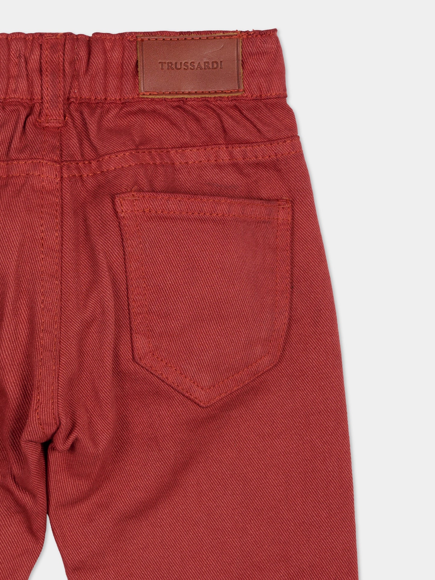 Pantaloni rossi per neonato con logo,Trussardi Junior,TIA25035PA EMBOLDENED