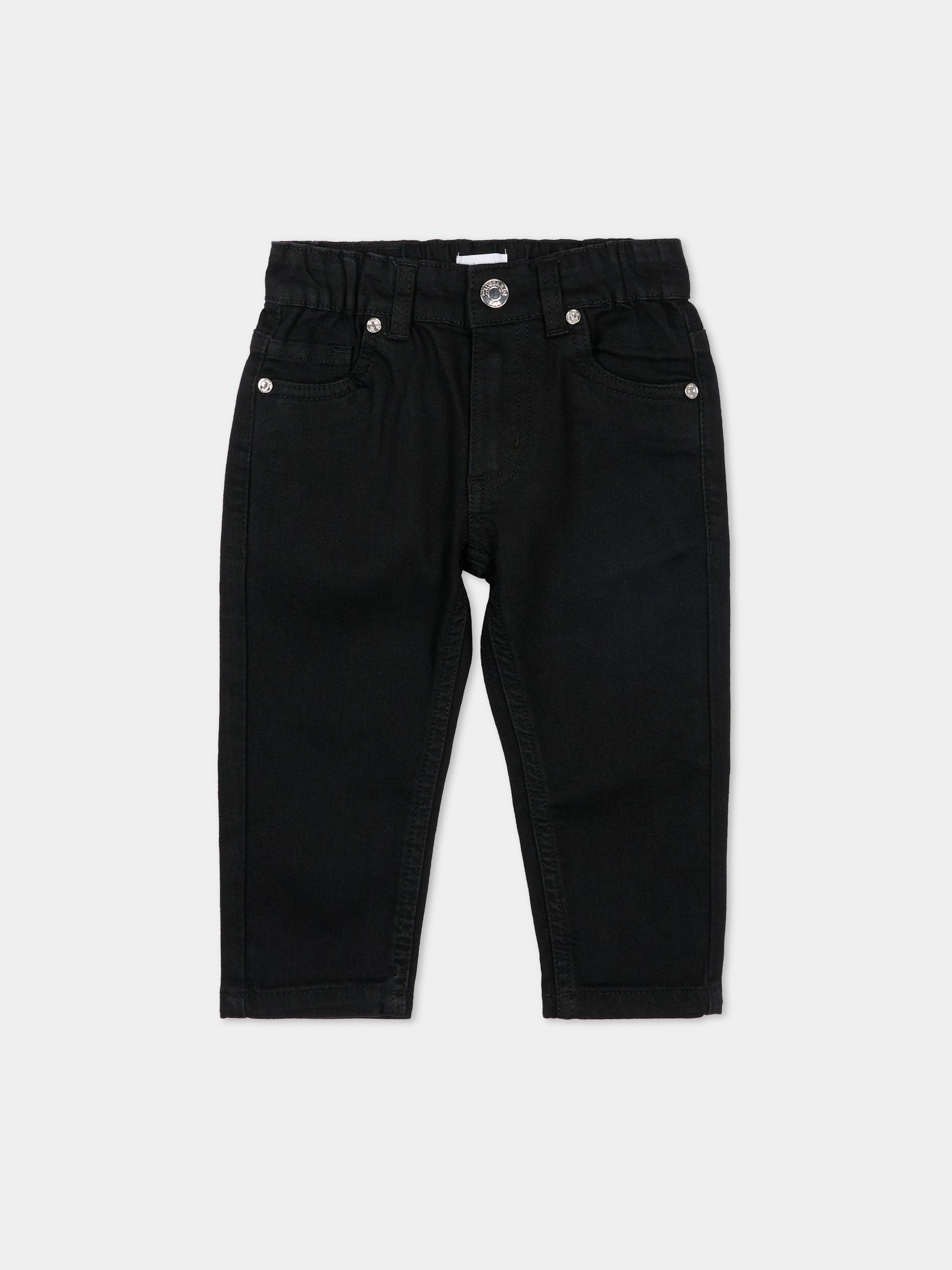 Jeans neri per neonato con logo,Trussardi Junior,TIA25088JE DENIM BLACK