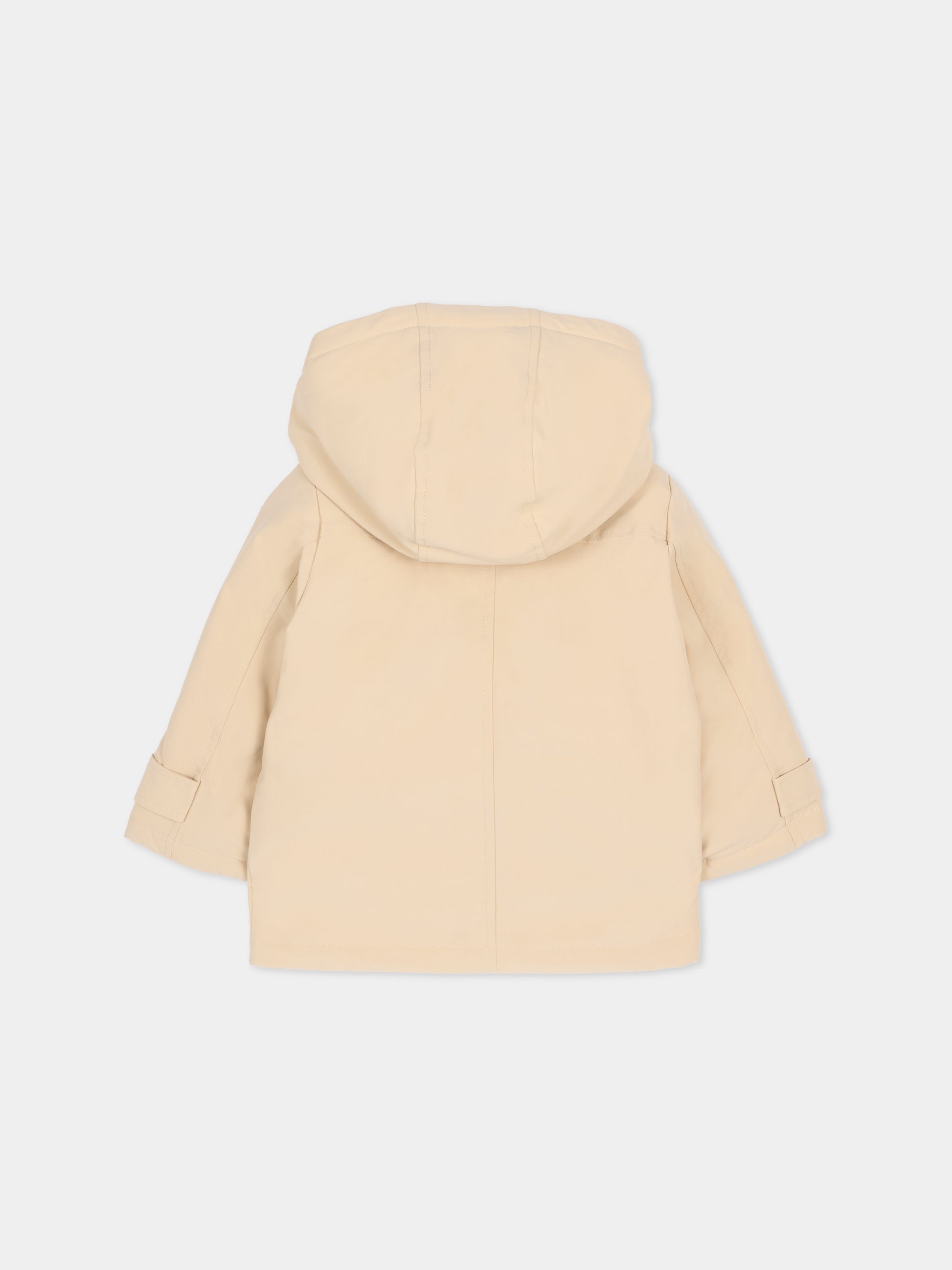 Giubbotto beige per neonato con logo,Trussardi Junior,TIA25090GB CHINCHILLA