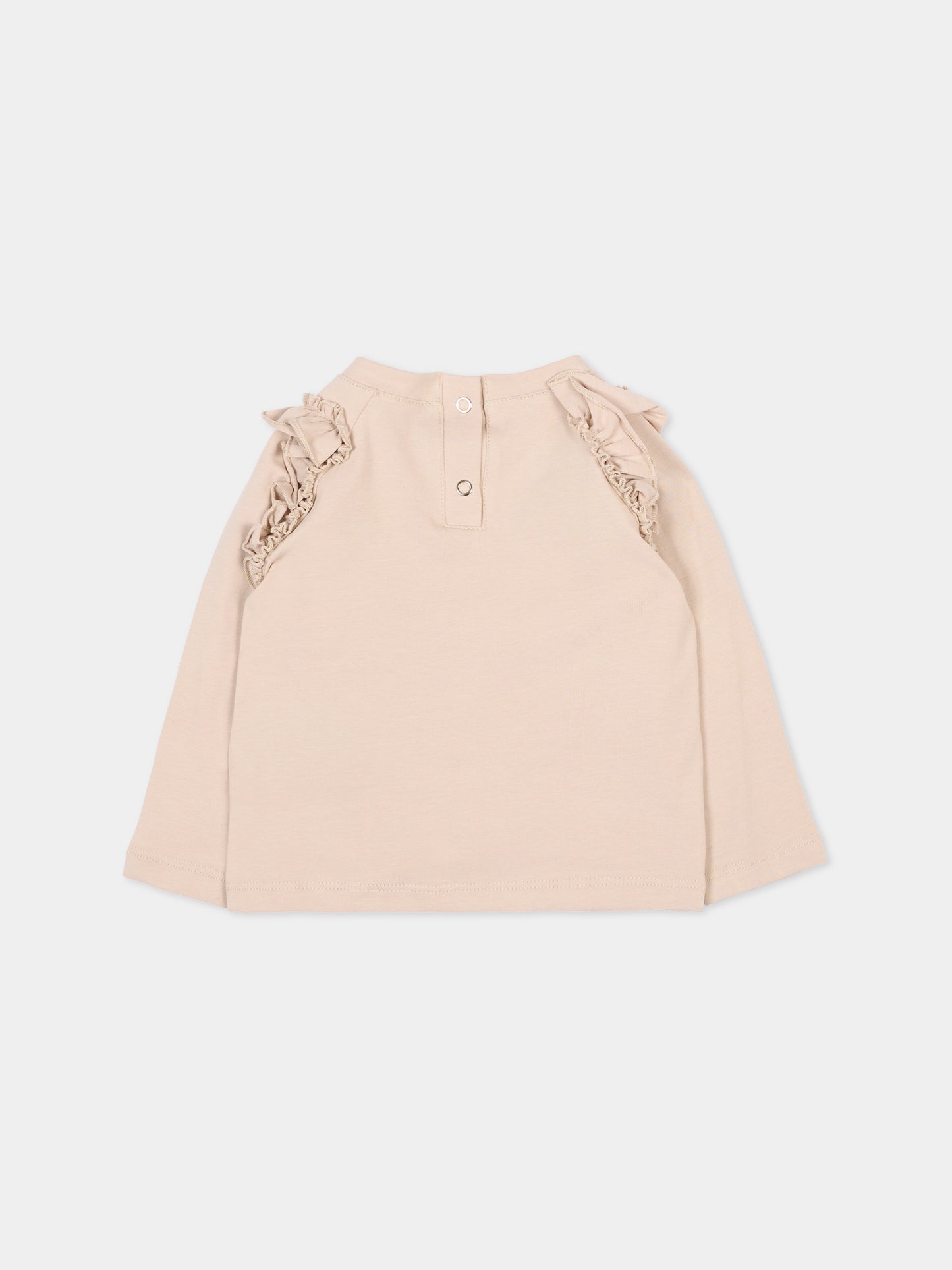 T-shirt beige per neonata con logo,Trussardi Junior,TIA25199TS NACREOUS CLOUDS