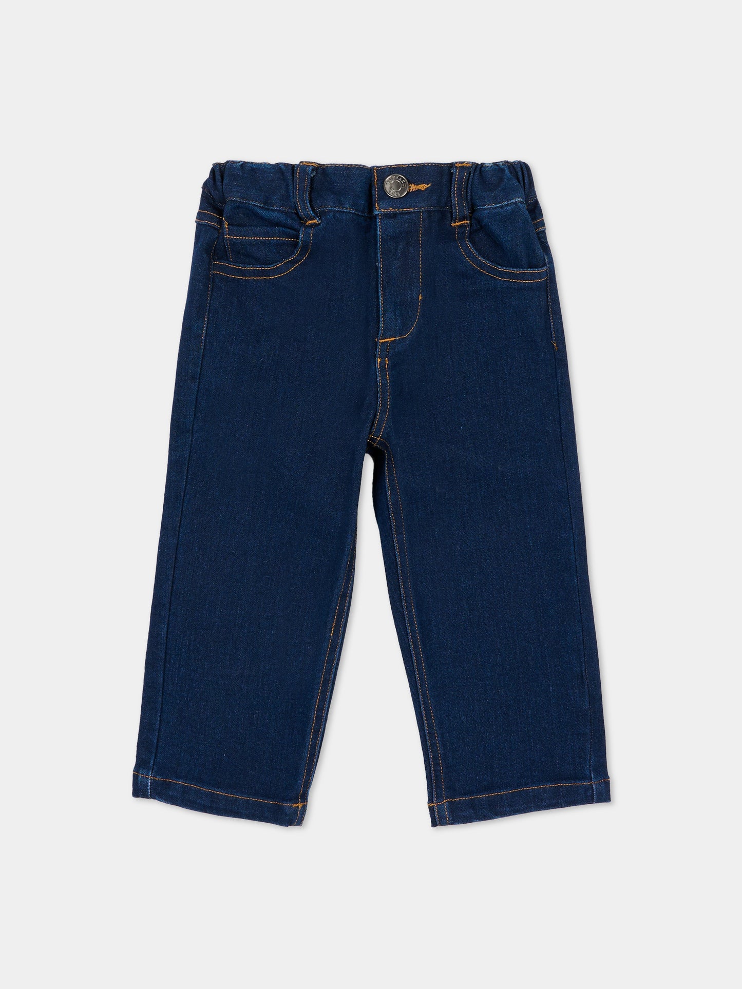 Jeans denim per neonata con logo,Trussardi Junior,TIA25201JE DENIM BLUE DARK