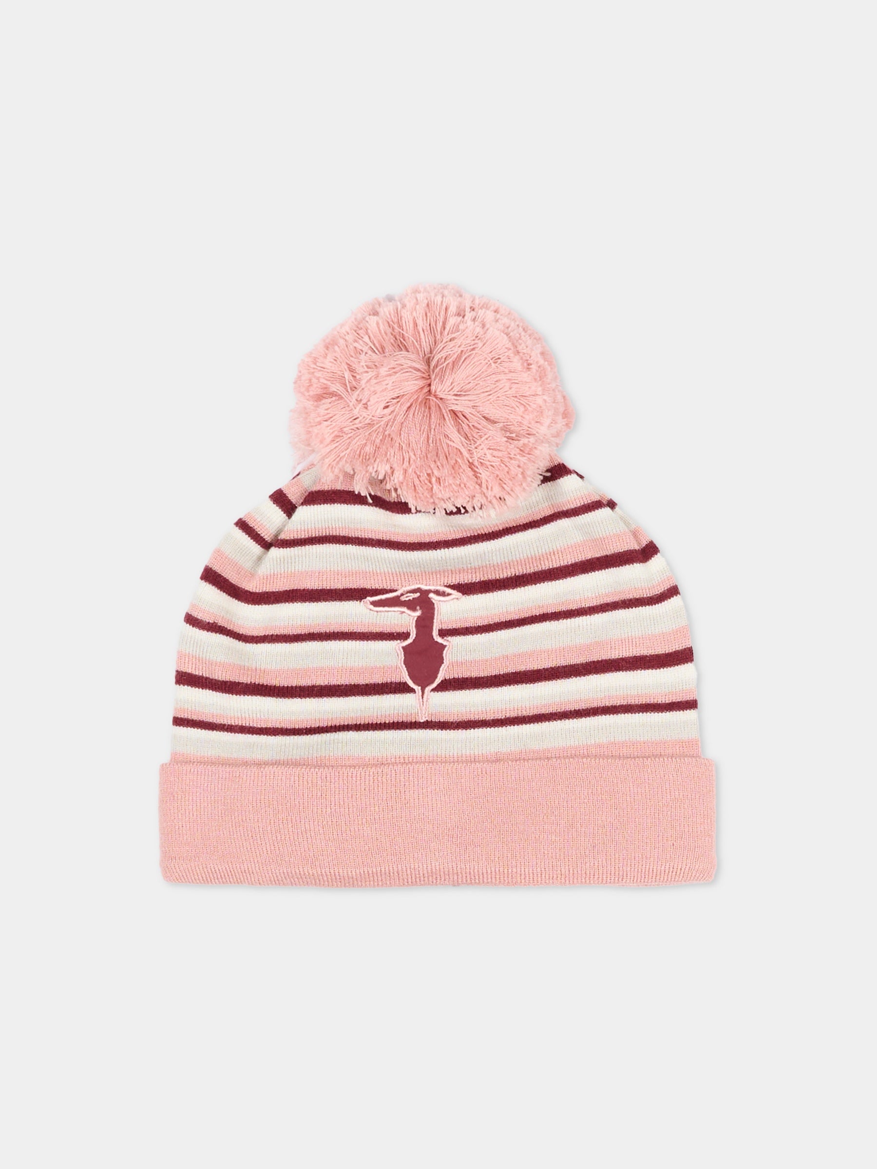 Berretto multicolor per neonata con logo,Trussardi Junior,TIA25225HA STRIPES PATCH
