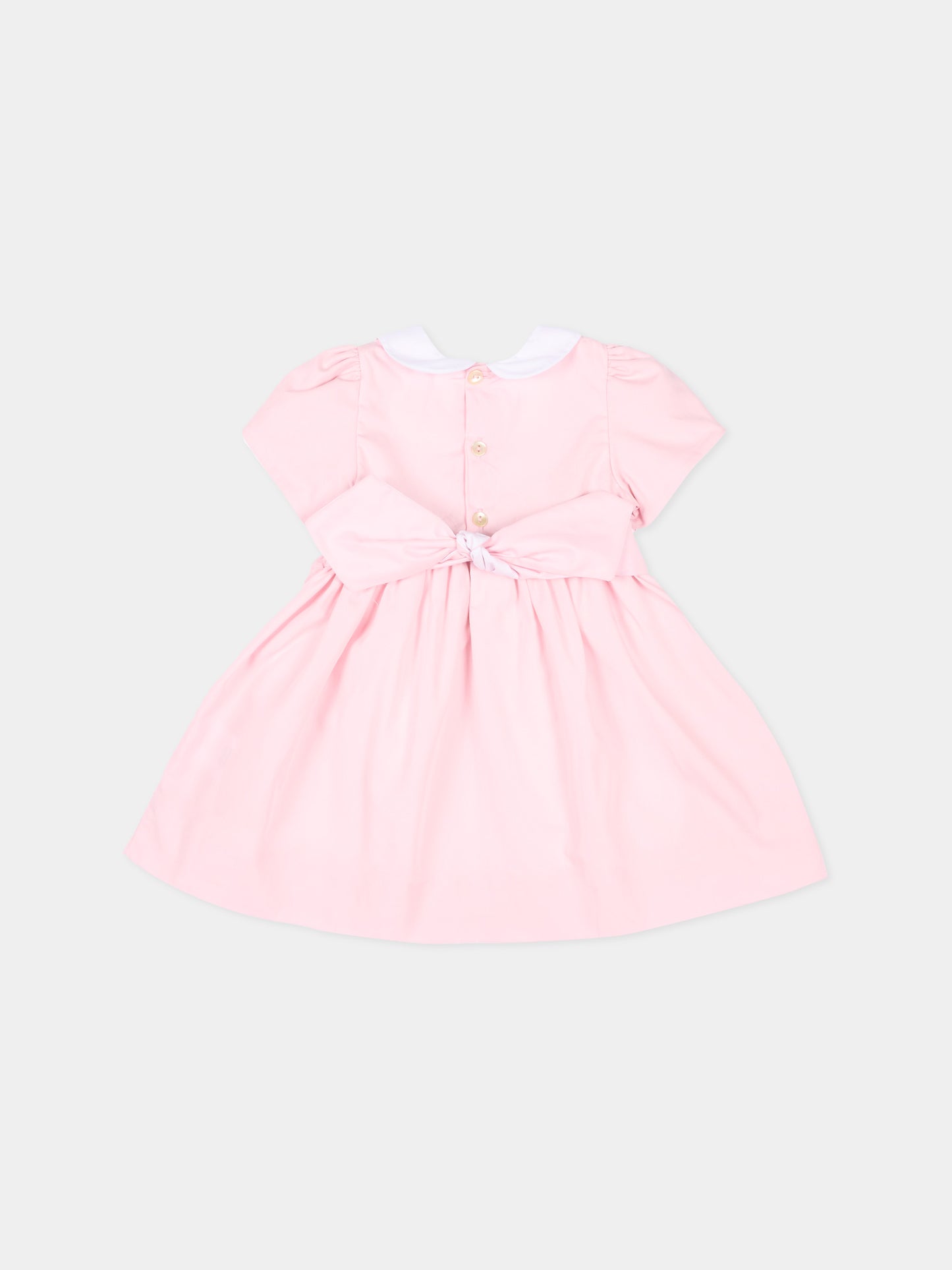 Vestito rosa Clémence per neonata,Kidiwi Handmade,36091-TU287