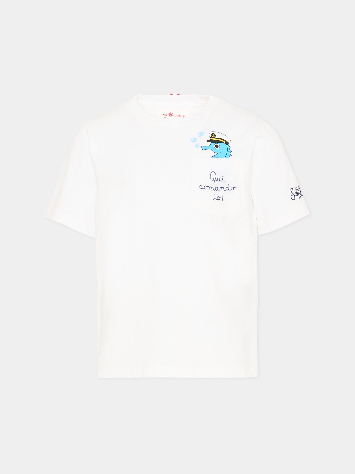 T-shirt bianca  Eddy  per bambino stampa pesce,Mc2 Saint Barth,EDD0001 02004L