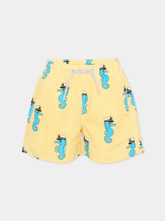 Boxer mare giallo con cavallucci per bambino,Mc2 Saint Barth,JEA0001 00863L
