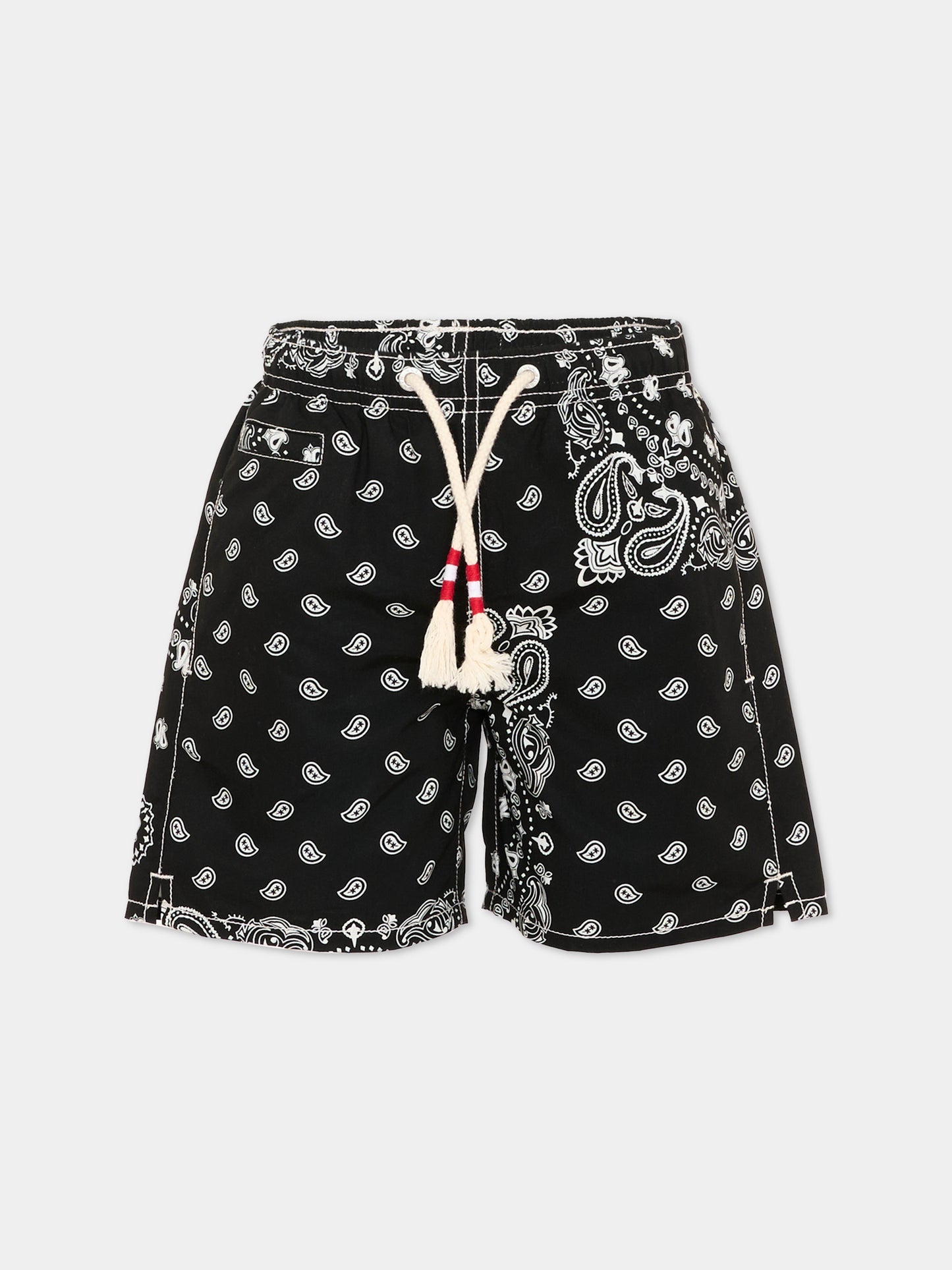 Boxer mare nero Caprese Jr per bambino stampa bandana,Mc2 Saint Barth,CAP0003 02212L