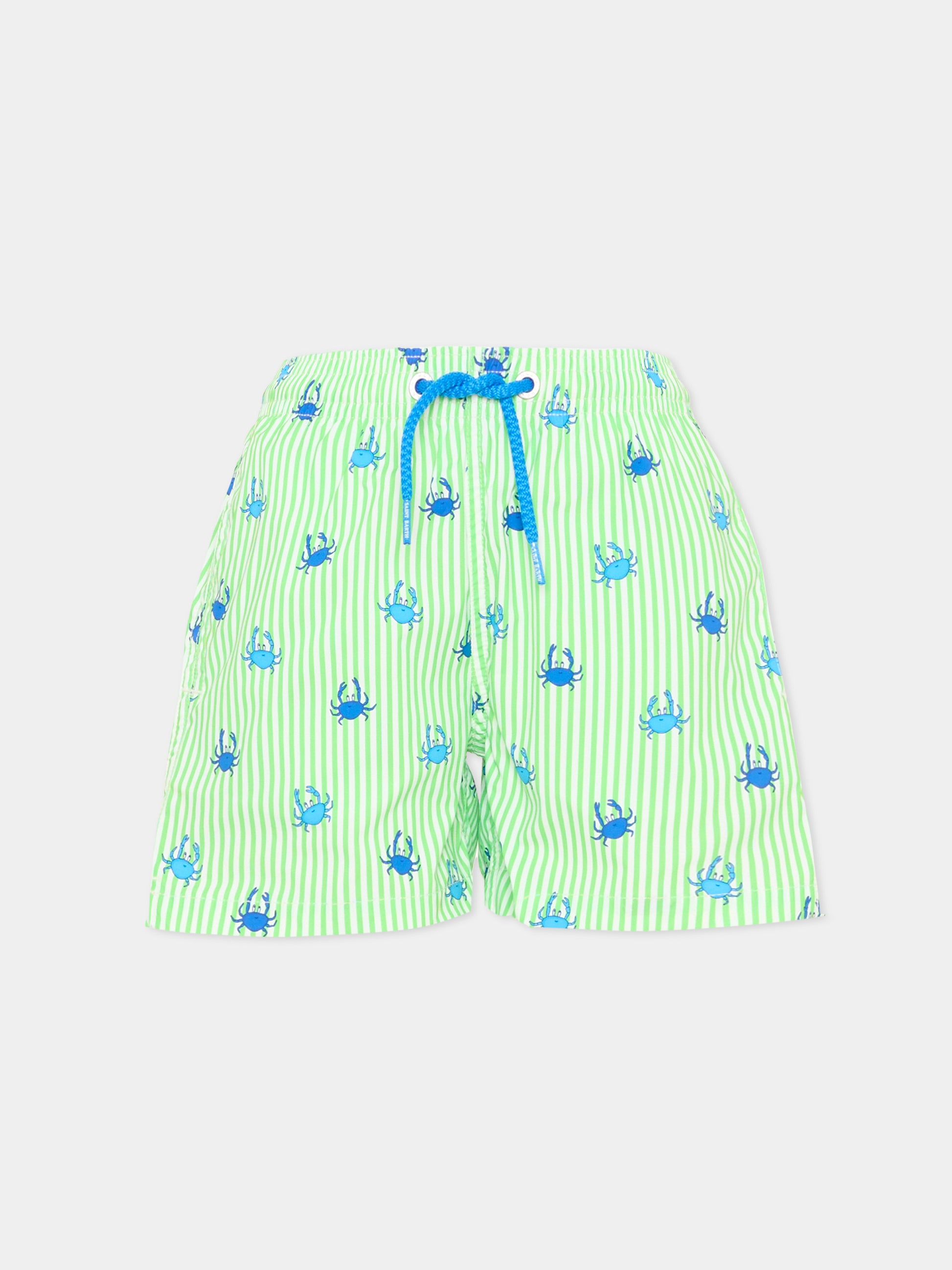 Boxer mare verde Jean Lighting Stretch per bambino con granchi,Mc2 Saint Barth,JEA0022 02101L