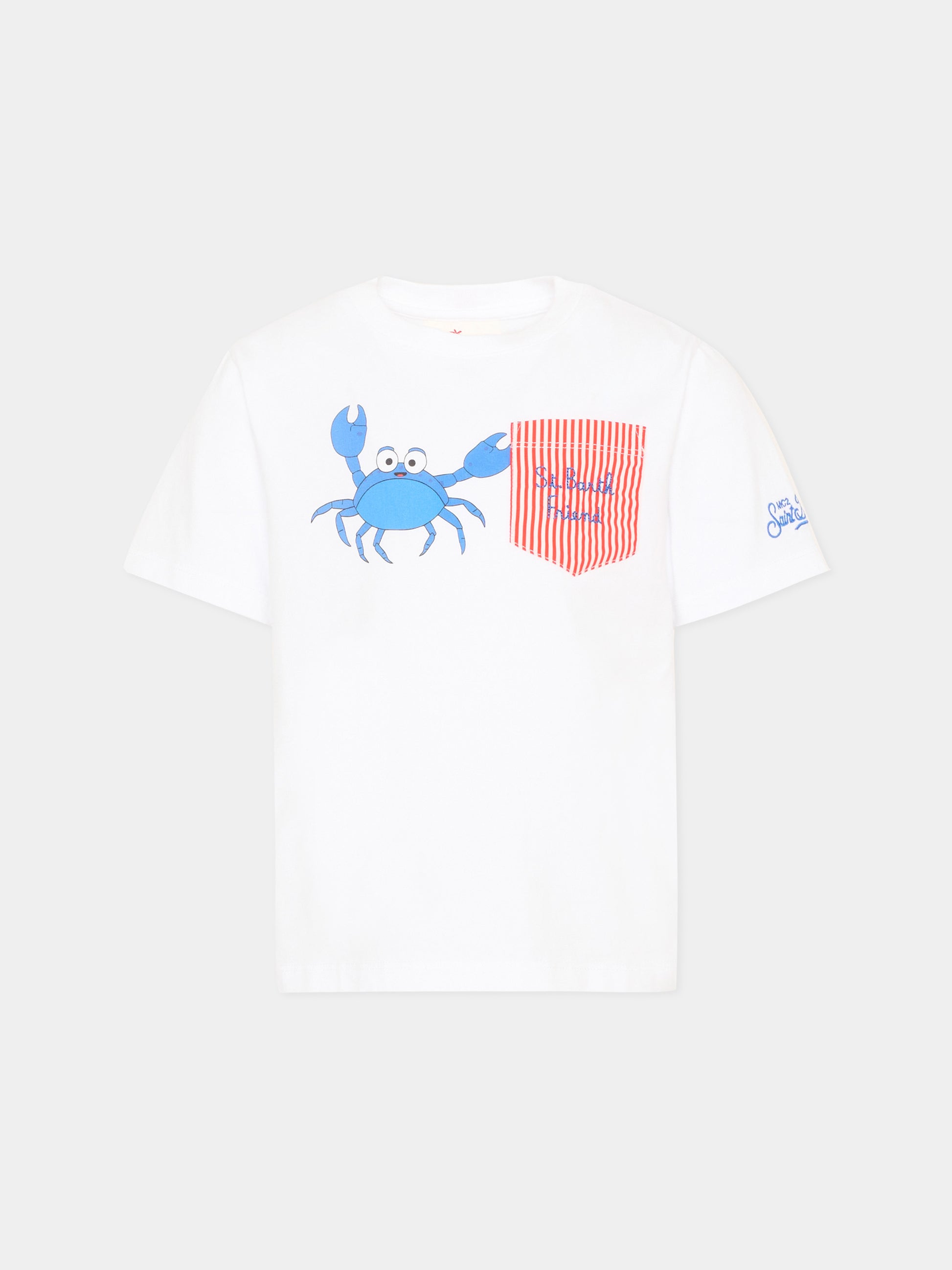 T-Shirt bianca Eddy per bambino con granchio,Mc2 Saint Barth,EDD0001 01945L