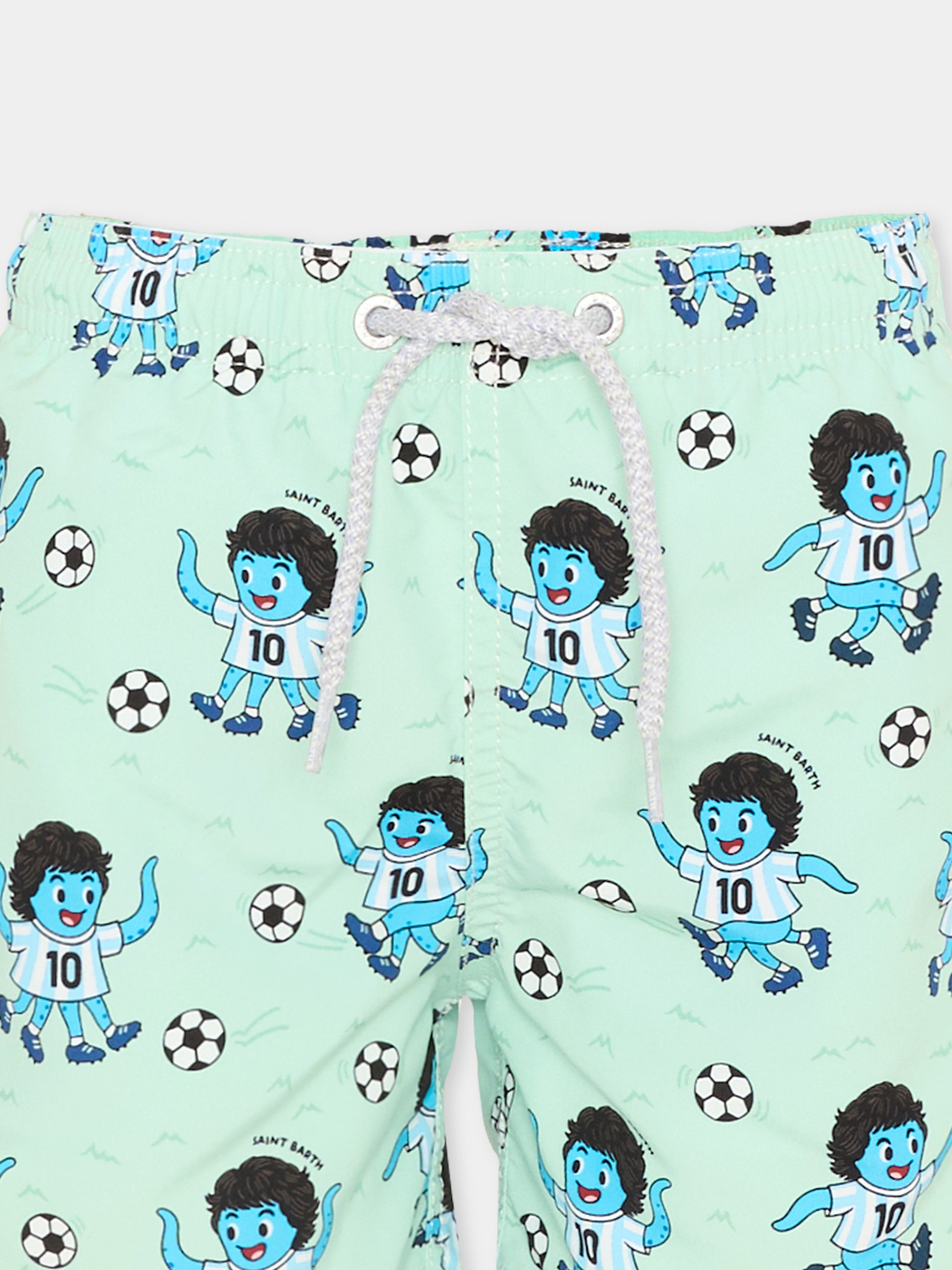 Boxer mare verde Jean per bambino stampa calcio,Mc2 Saint Barth,JEA0001 02042L