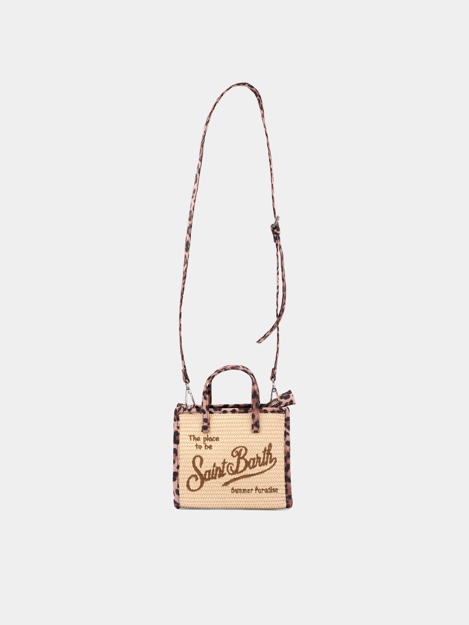 Borsa beige Vivian Mini Straw per bambina animalier,Mc2 Saint Barth,VIVM001 02781L