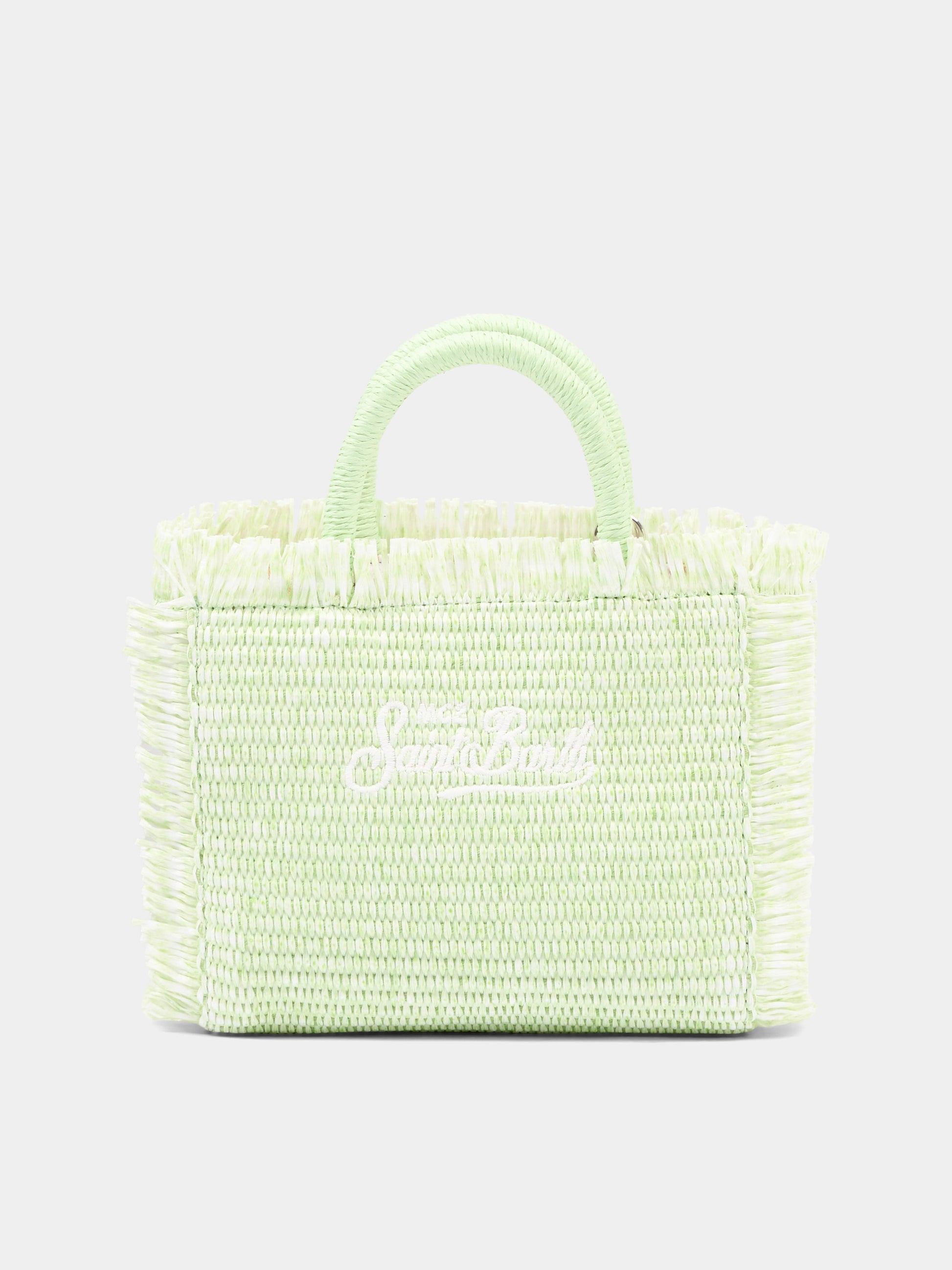 Borsa mare verde Vanity Mini Straw per bambina,Mc2 Saint Barth,VAMI009 00350L