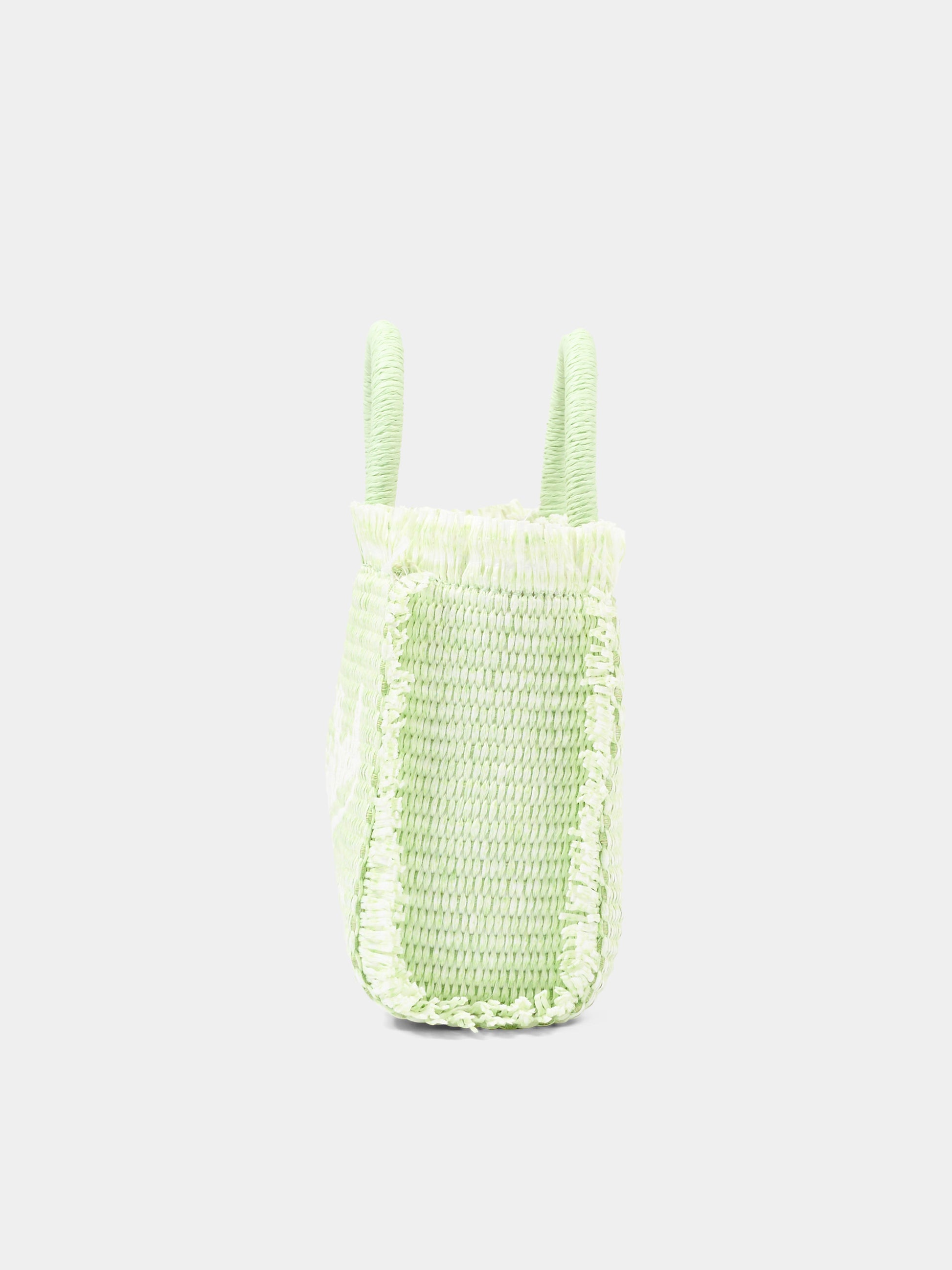 Borsa mare verde Vanity Mini Straw per bambina,Mc2 Saint Barth,VAMI009 00350L