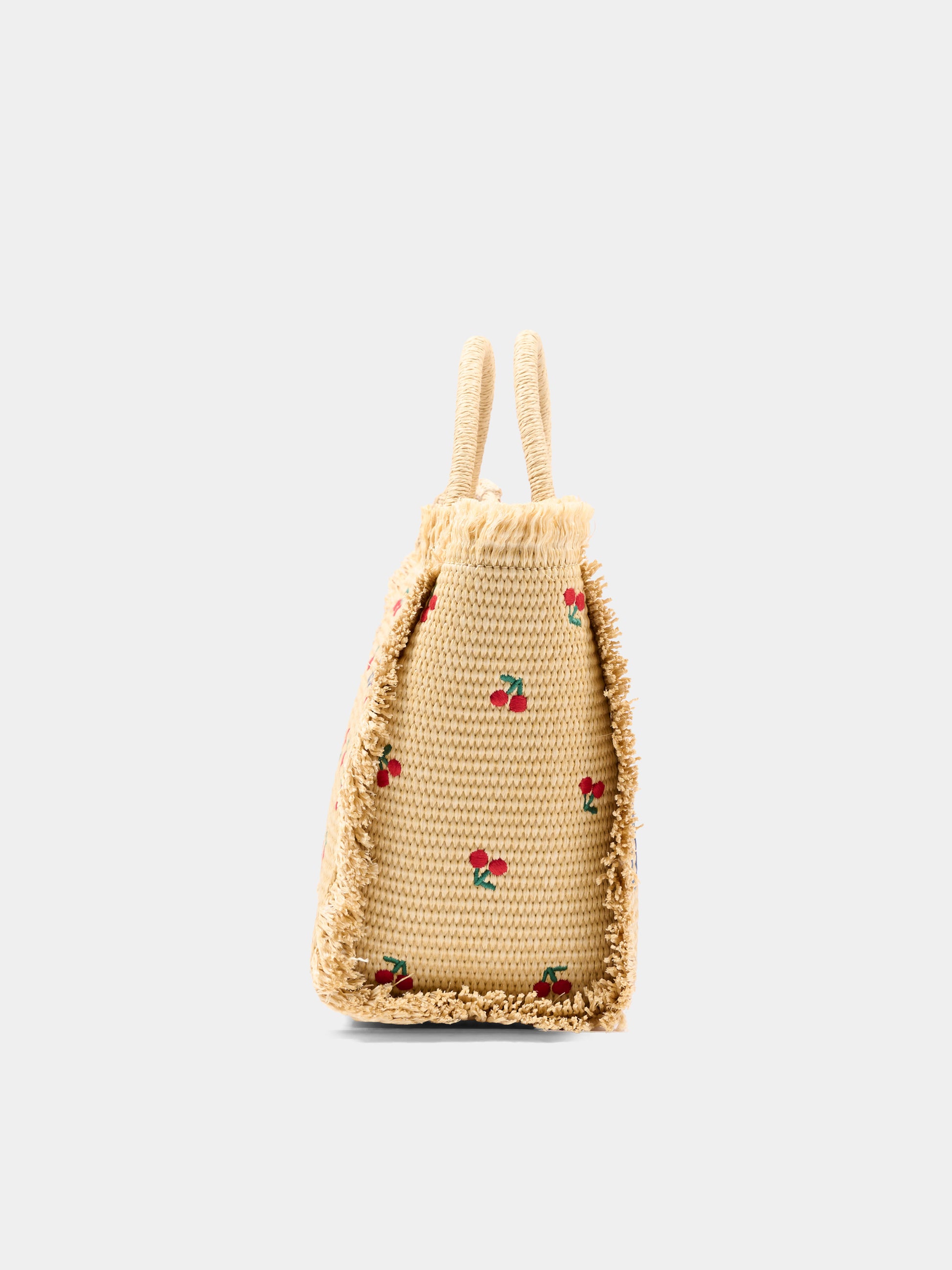Borsa mare beige Colette Straw per bambina con ciliegie,Mc2 Saint Barth,COL0017 00345L