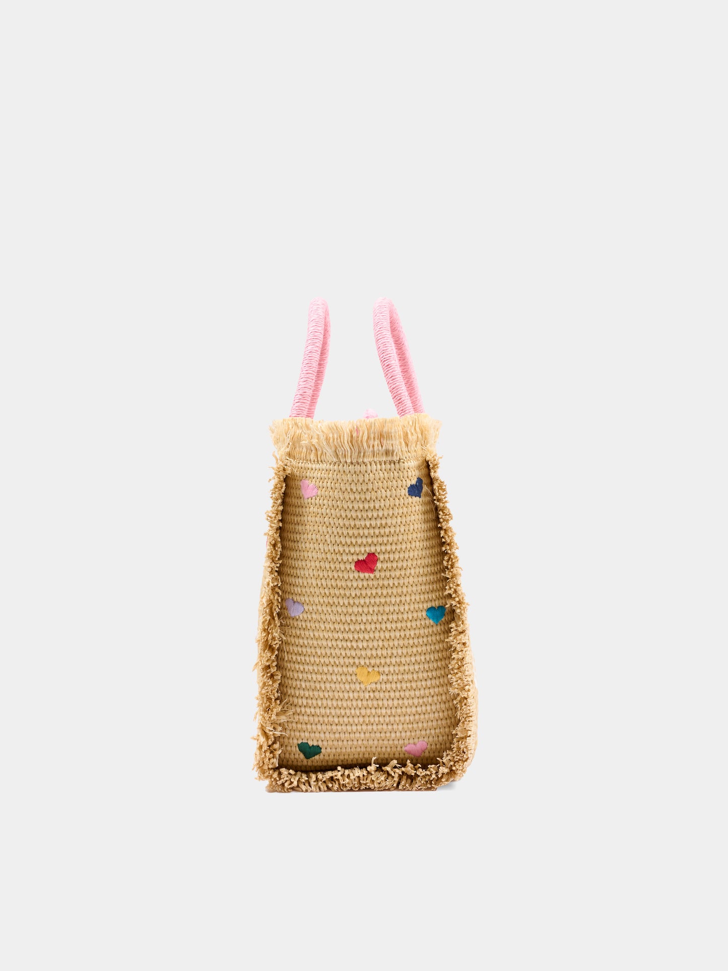 Borsa mare beige Colette Straw per bambina con cuori,Mc2 Saint Barth,COL0017 00344L