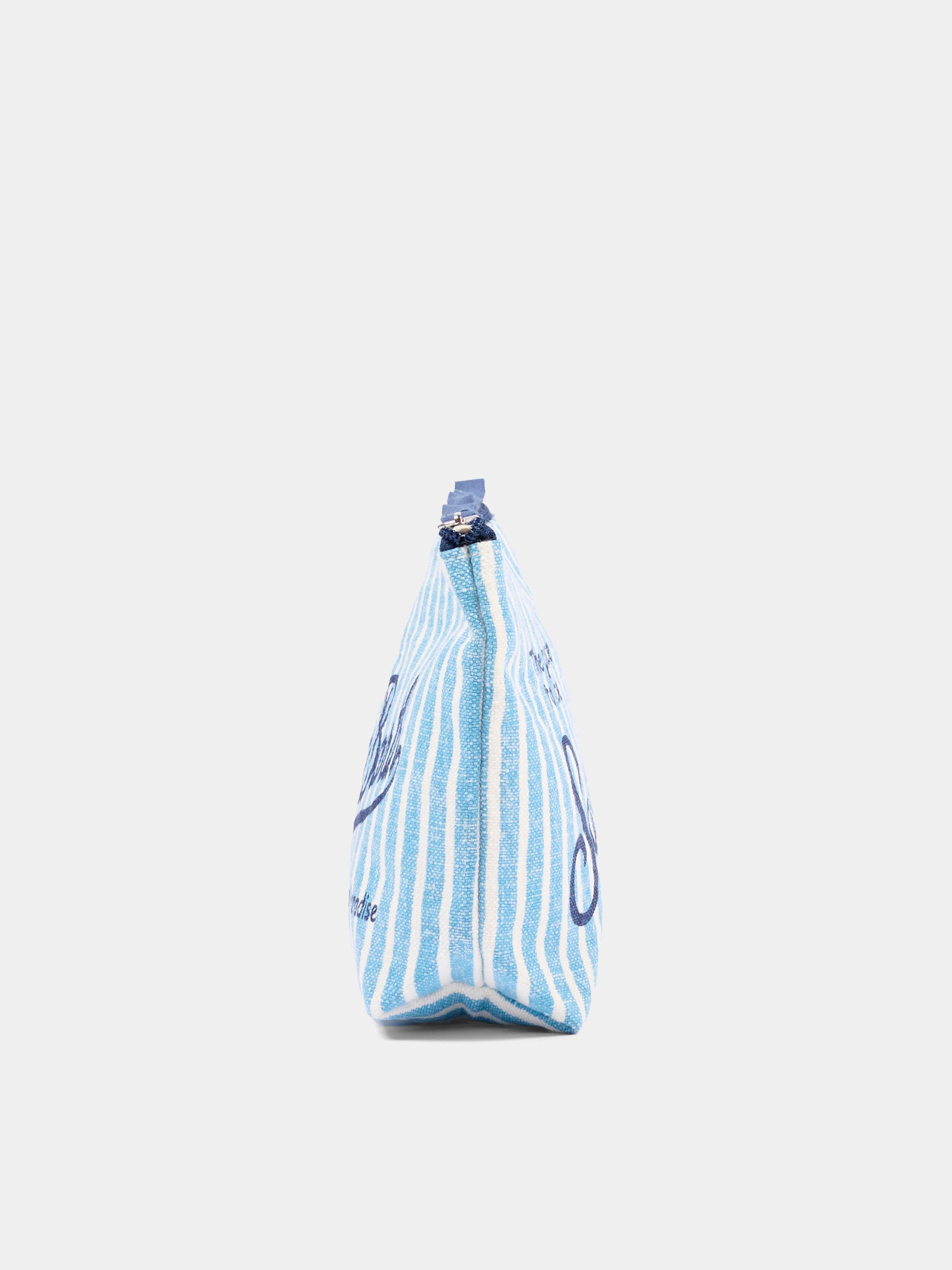 Pochette azzurra Aline Linen per bambini a righe,Mc2 Saint Barth,ALI0004 00398L