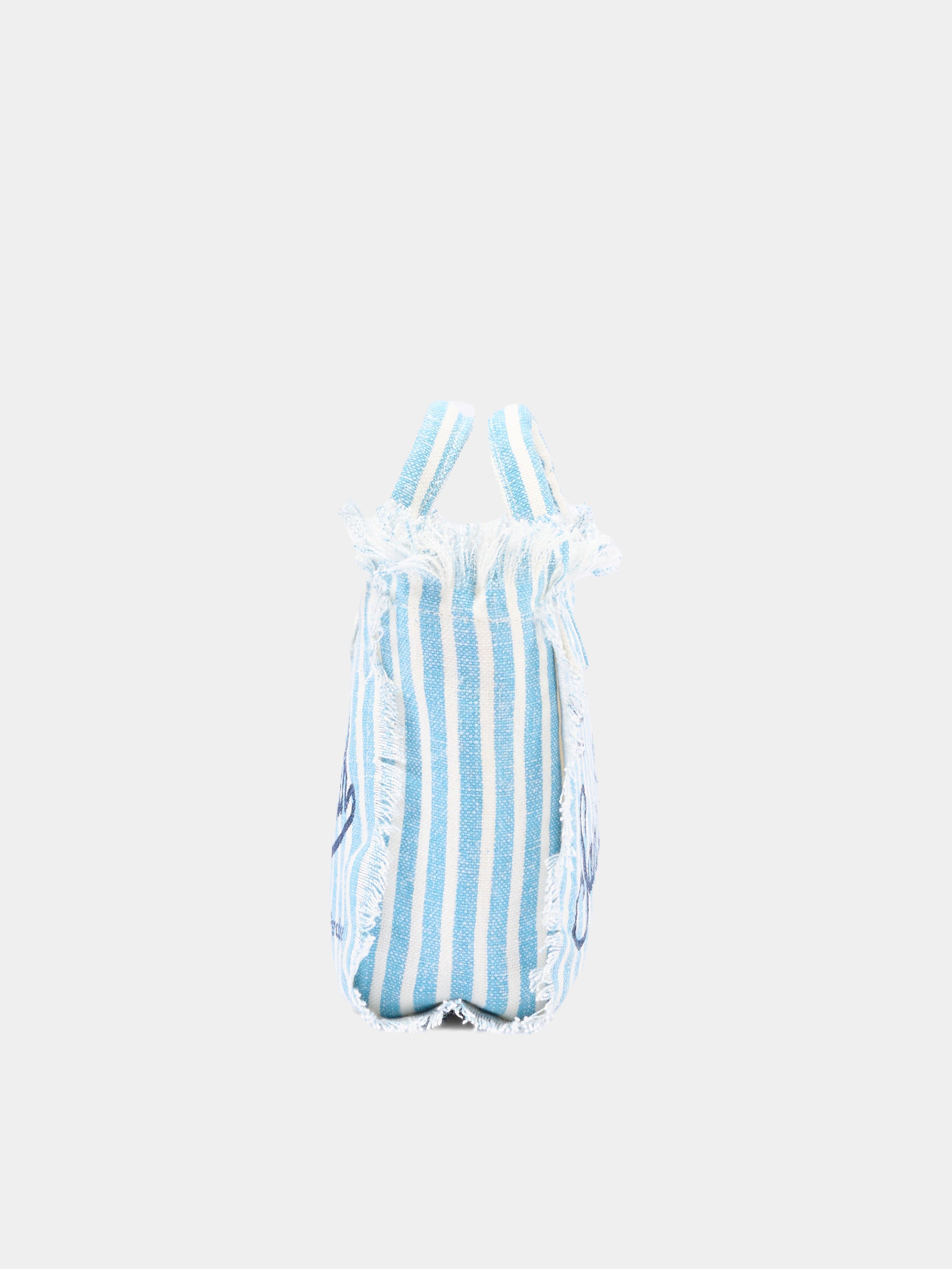 Borsa celeste Vanity Mini Linen per bambina,Mc2 Saint Barth,VAMI008 00398L
