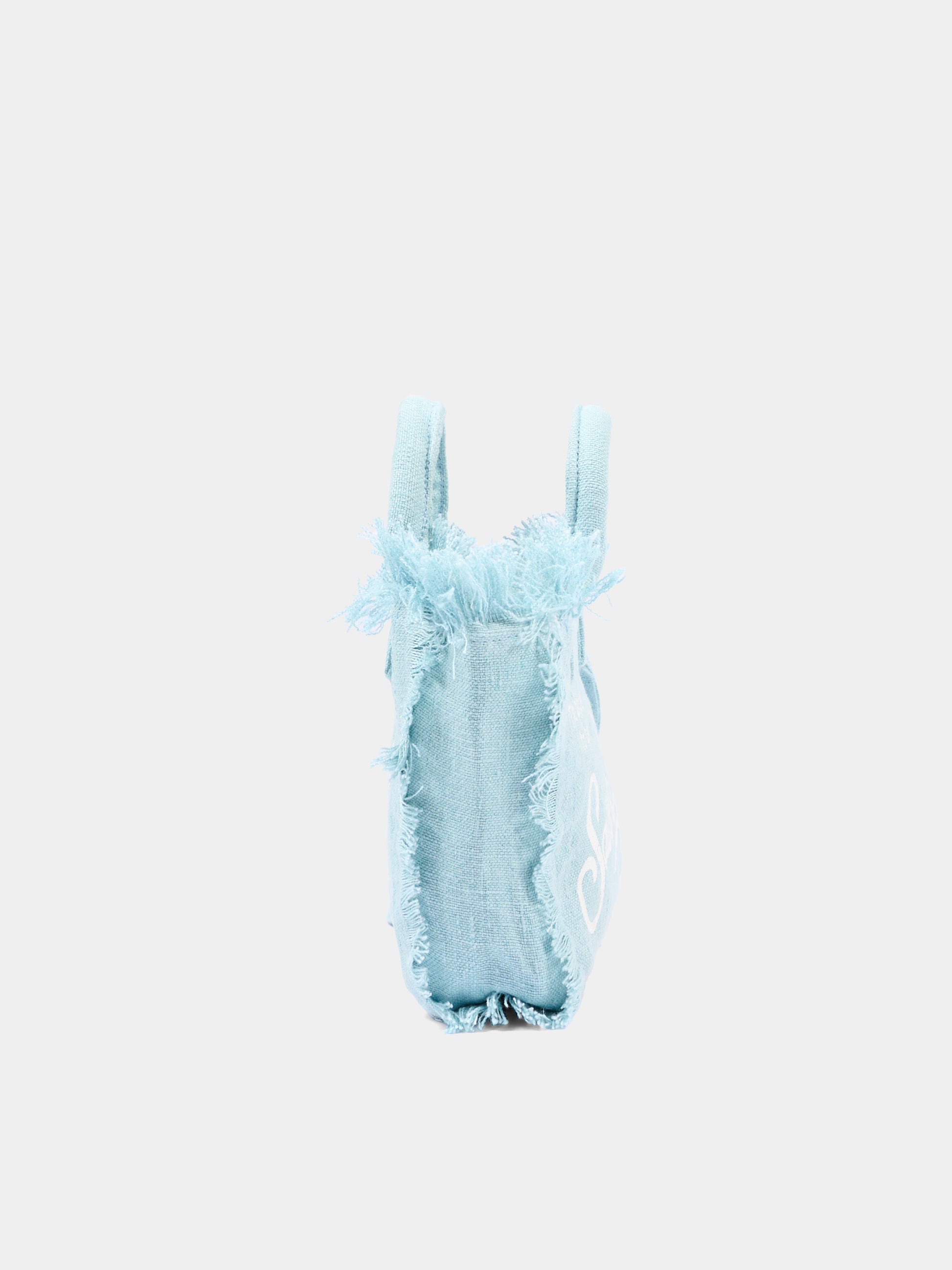 Borsa celeste Vanity Mini Linen per bambina,Mc2 Saint Barth,VAMI008 00555L