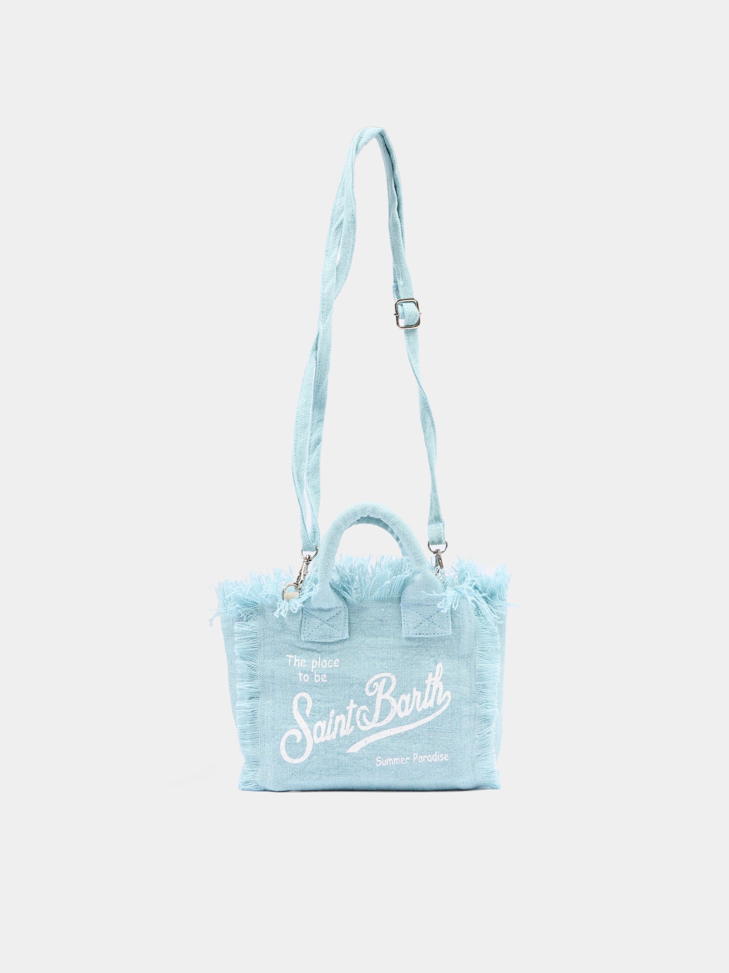 Borsa celeste Vanity Mini Linen per bambina,Mc2 Saint Barth,VAMI008 00555L