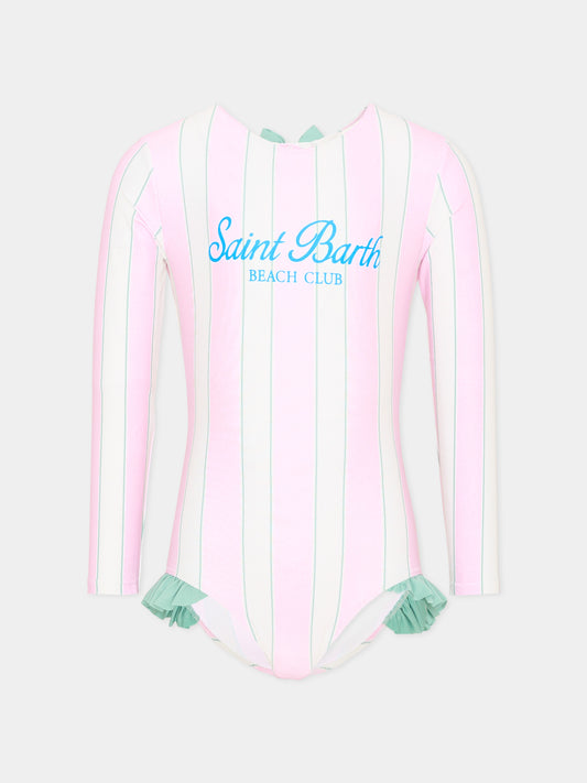 Costume rosa Cressy per bambina righe,Mc2 Saint Barth,CRES0001 01129L