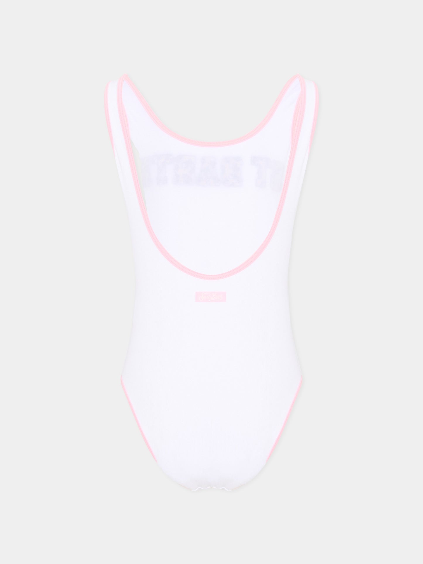 Costume intero bianco per bambina logo animalier,Mc2 Saint Barth,CARA003 03209L