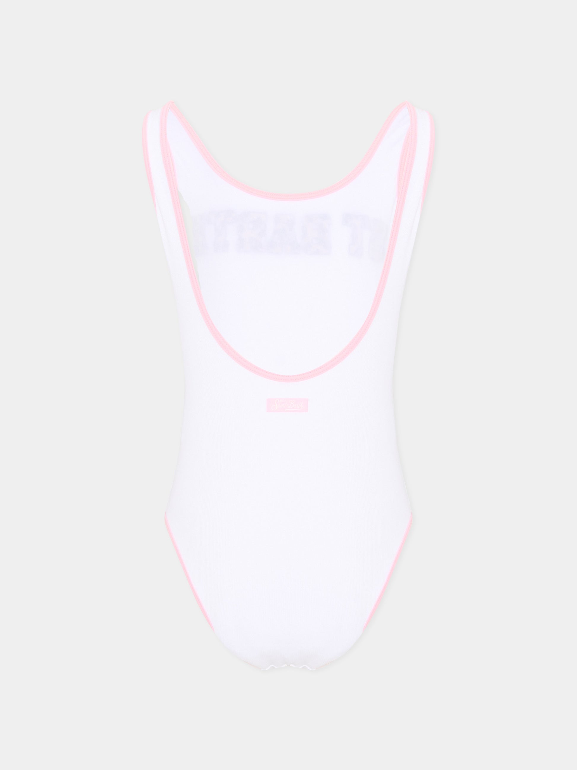 Costume intero bianco per bambina logo animalier,Mc2 Saint Barth,CARA003 03209L