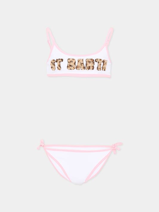 Slip e bikini bianco Jaiden String per bambina,Mc2 Saint Barth,JAI0002 03209L