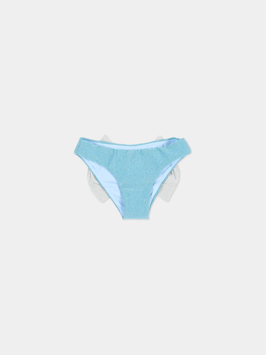 Slip bikini azzurro per bambina in lurex,Mc2 Saint Barth,MAD0001 00080L