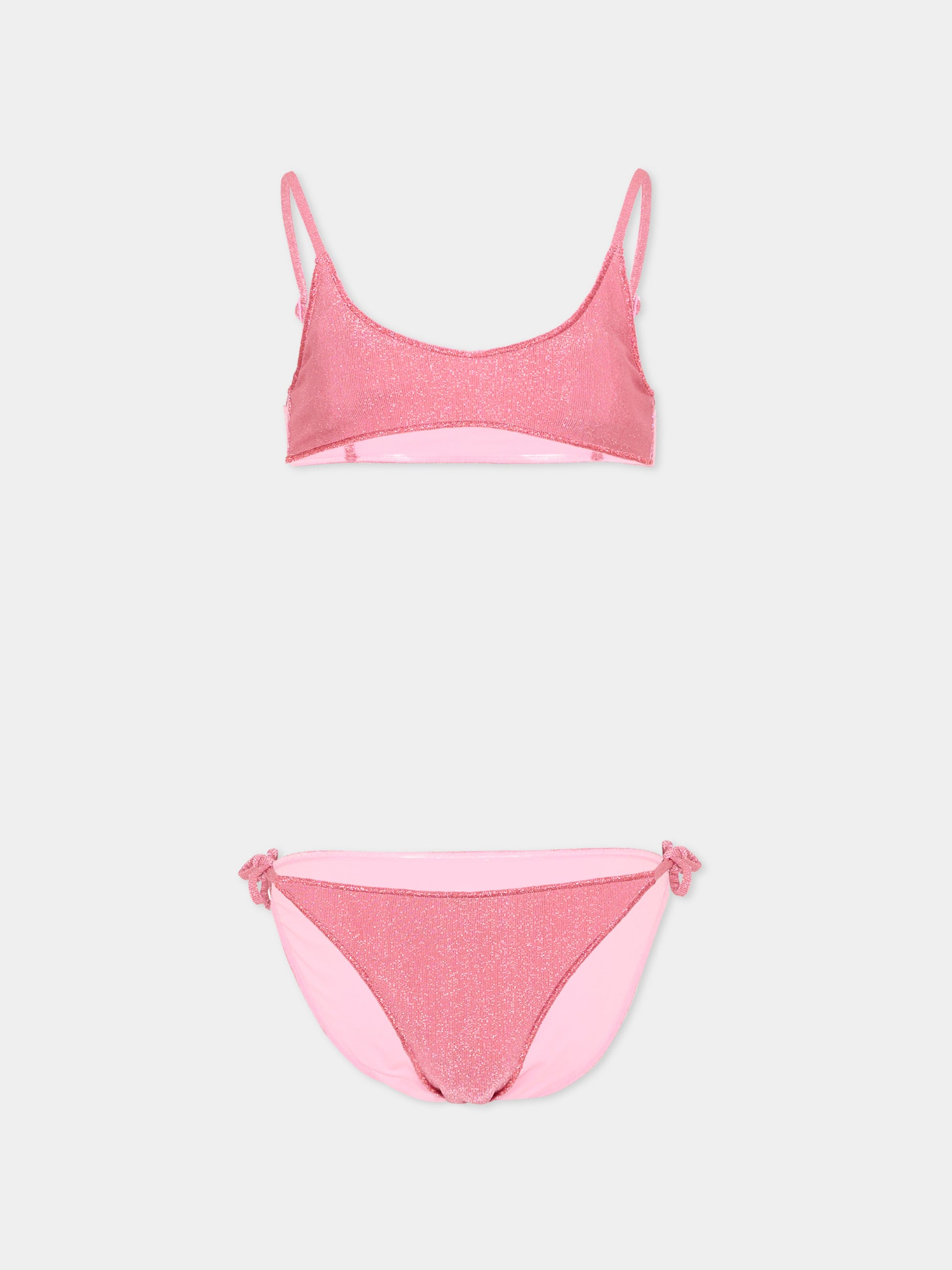 Slip e bikini rosa Paloma Overlock Jr per bambina,Mc2 Saint Barth,PALO005 00064L