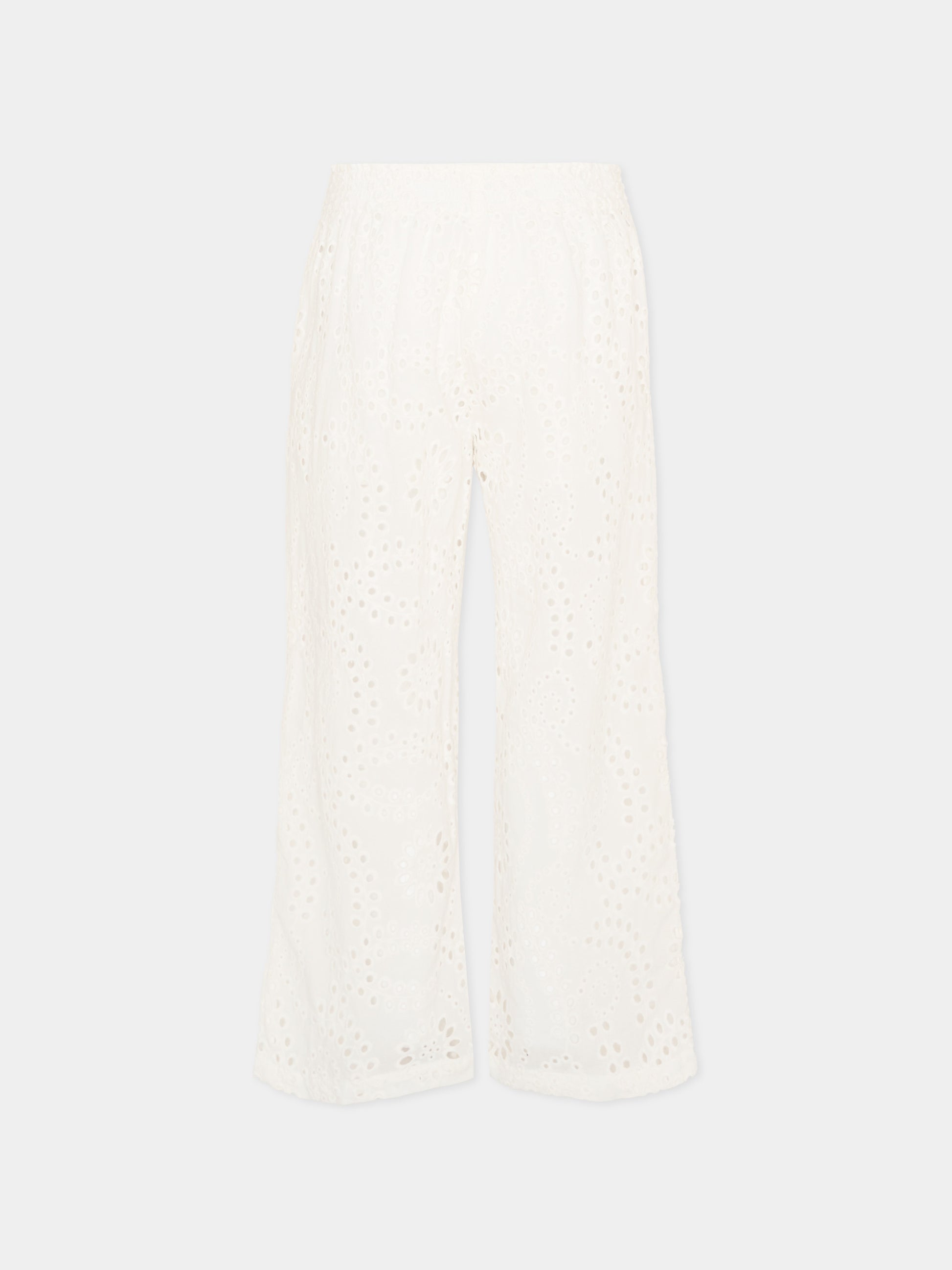 Pantaloni casual bianco in pizzo Sangallo per bambina,Mc2 Saint Barth,PAE001 01444L