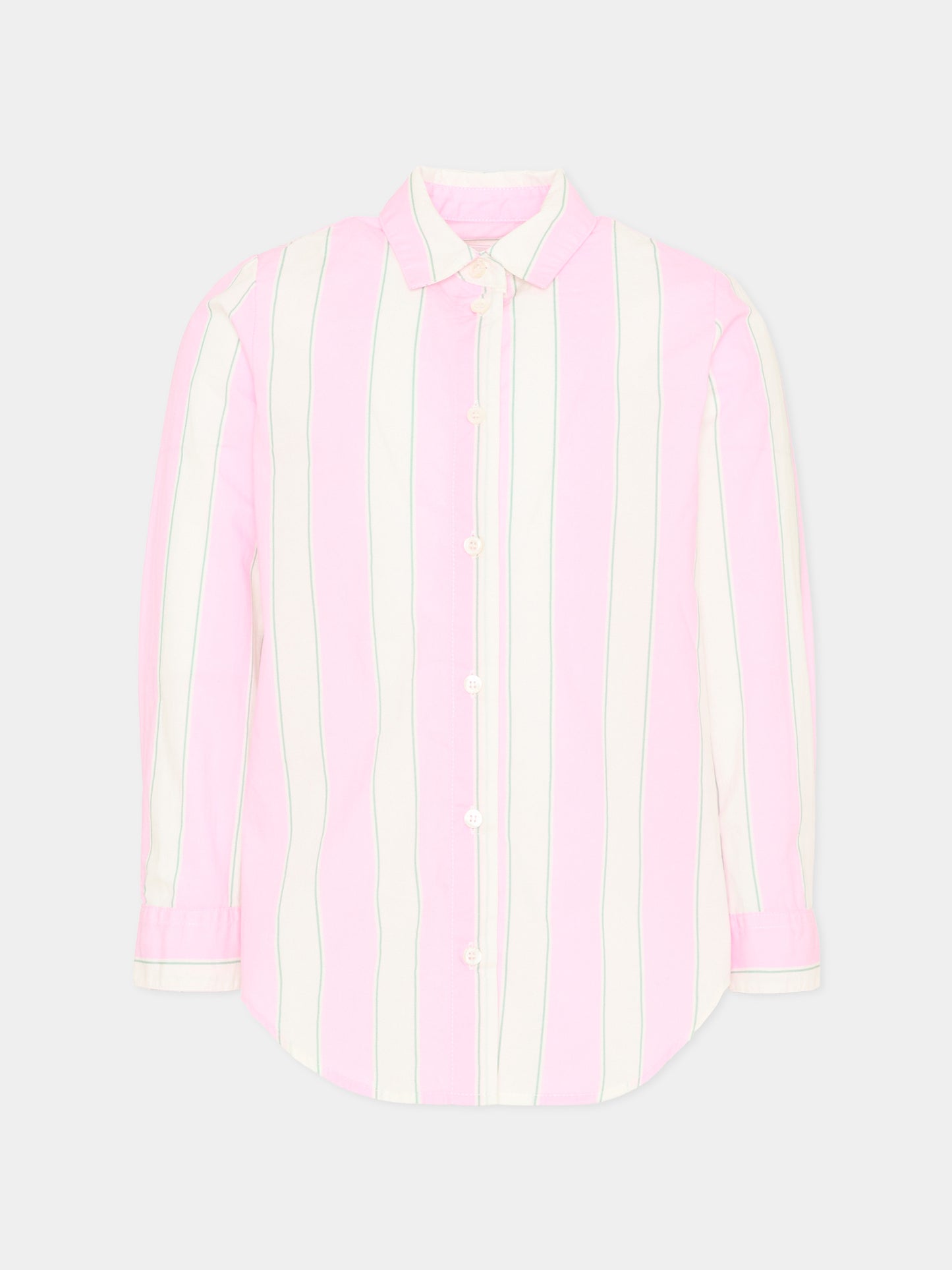 Camicia rosa Mini Brigitte per bambina a righe,Mc2 Saint Barth,BRIG003 00897L
