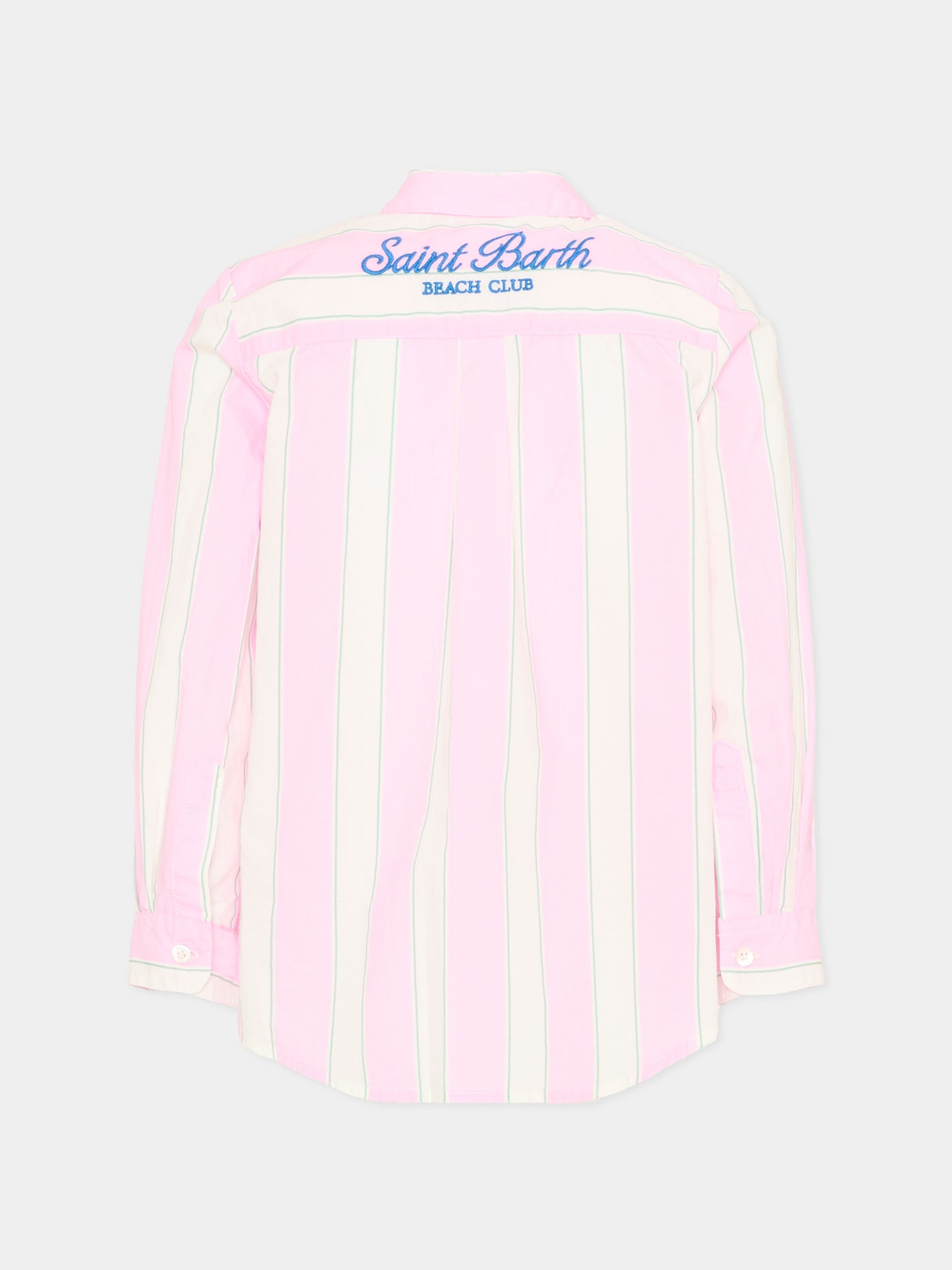 Camicia rosa Mini Brigitte per bambina a righe,Mc2 Saint Barth,BRIG003 00897L