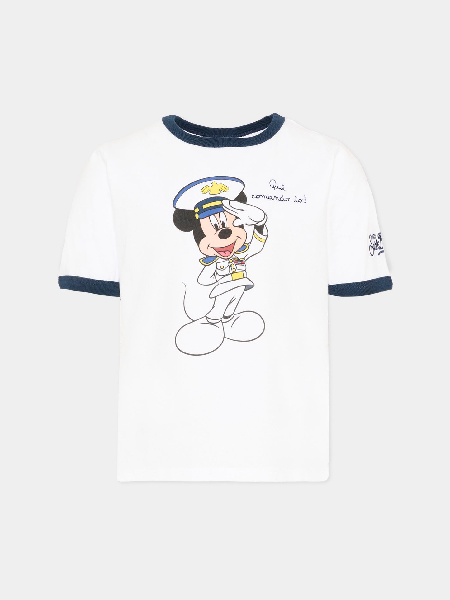 T-shirt bianca Dean Jr per bambino con Mickey Mouse,Mc2 Saint Barth,DENA001 01064L