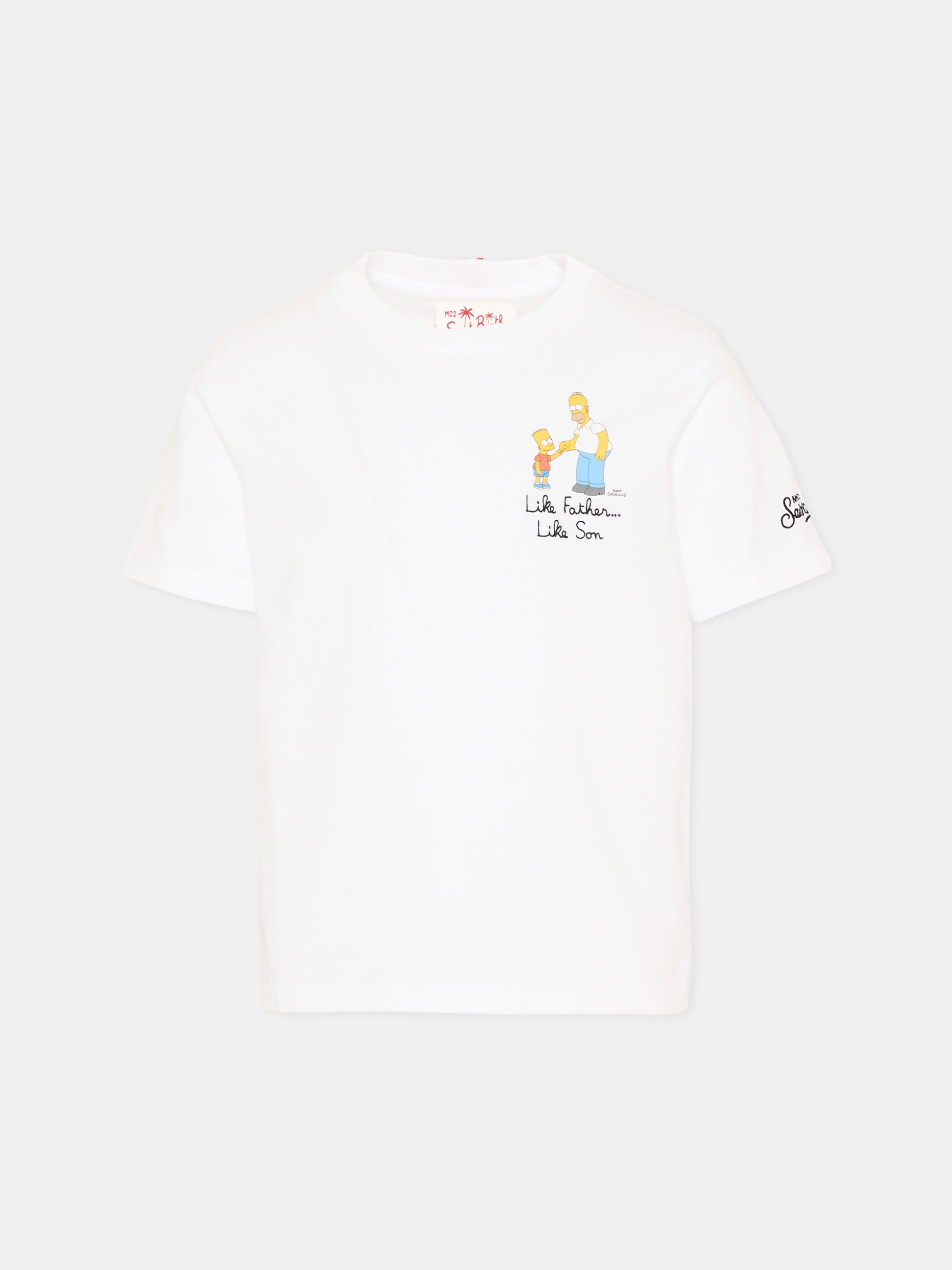 T-shirt bianca Portofino Jr per bambino The Simpsons,Mc2 Saint Barth,POT0002 03555L