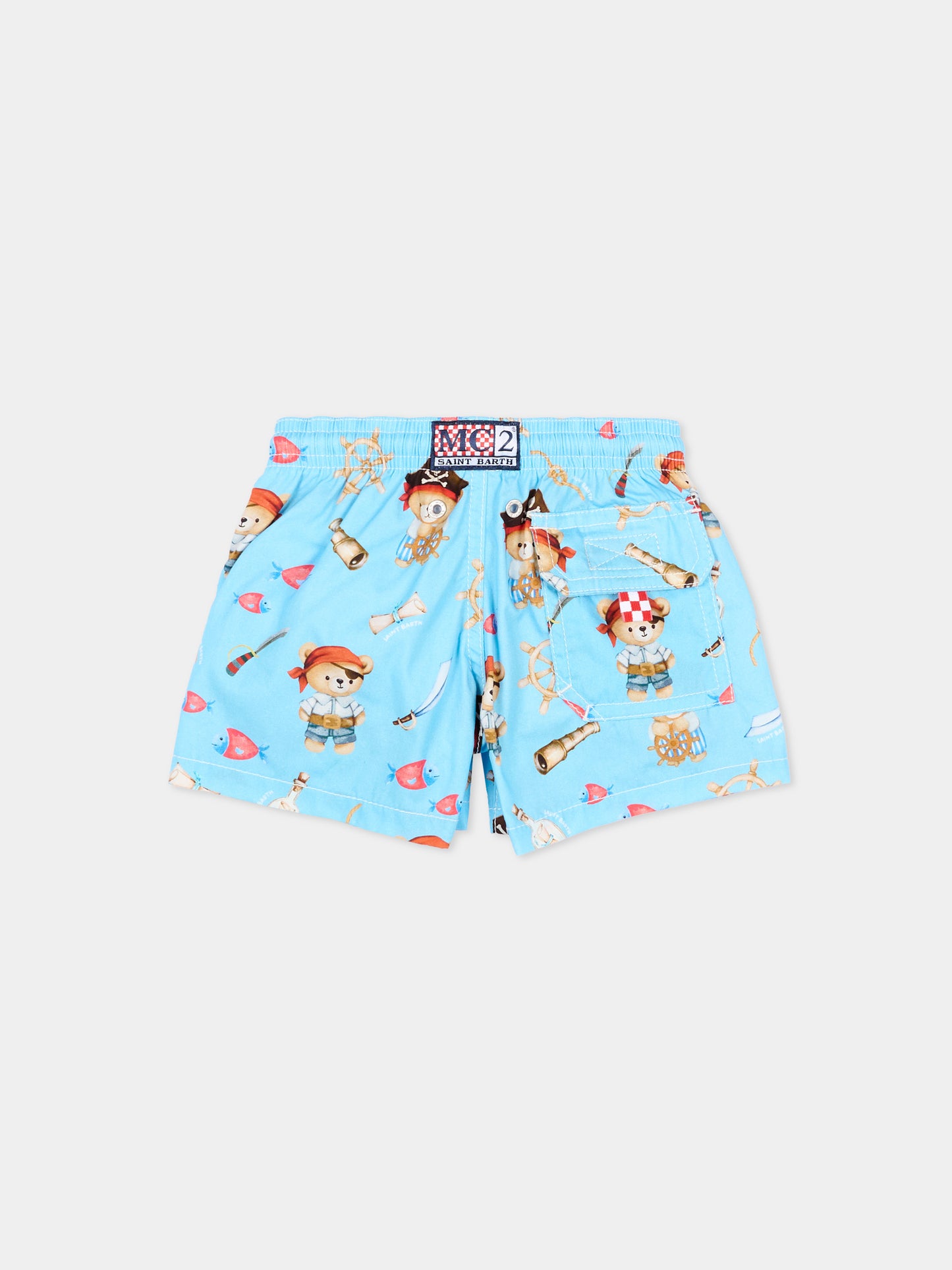Boxer mare azzurro Joelle per neonato con orsetti pirata,Mc2 Saint Barth,JOEL001 03835L