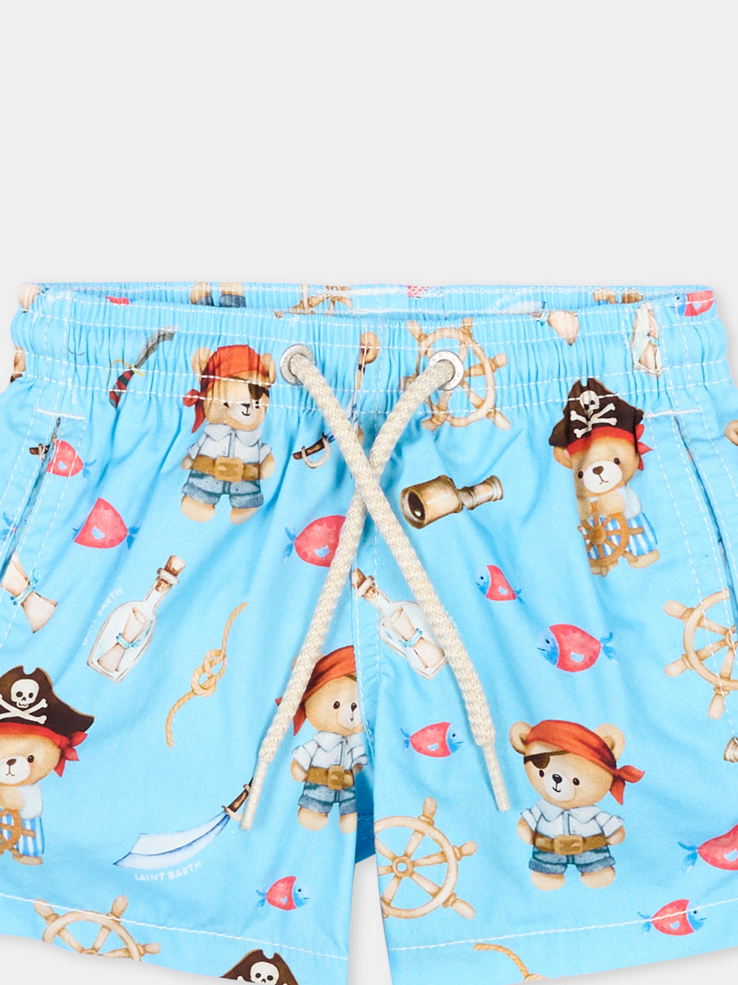 Boxer mare azzurro Joelle per neonato con orsetti pirata,Mc2 Saint Barth,JOEL001 03835L