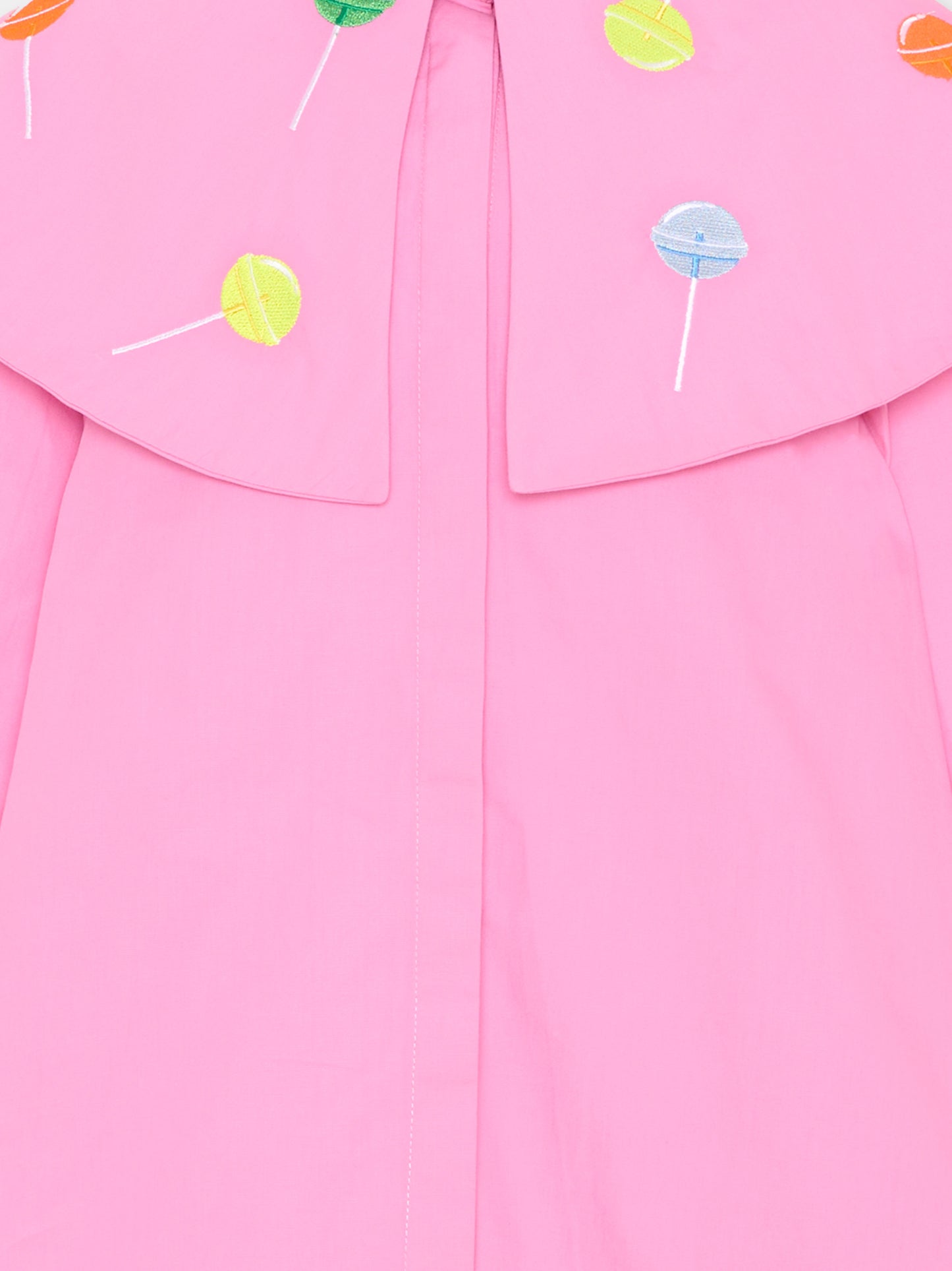 Vestito rosa per bambina con ricami,Pangolini Kids,DRESS WITH LOLLIPOPS