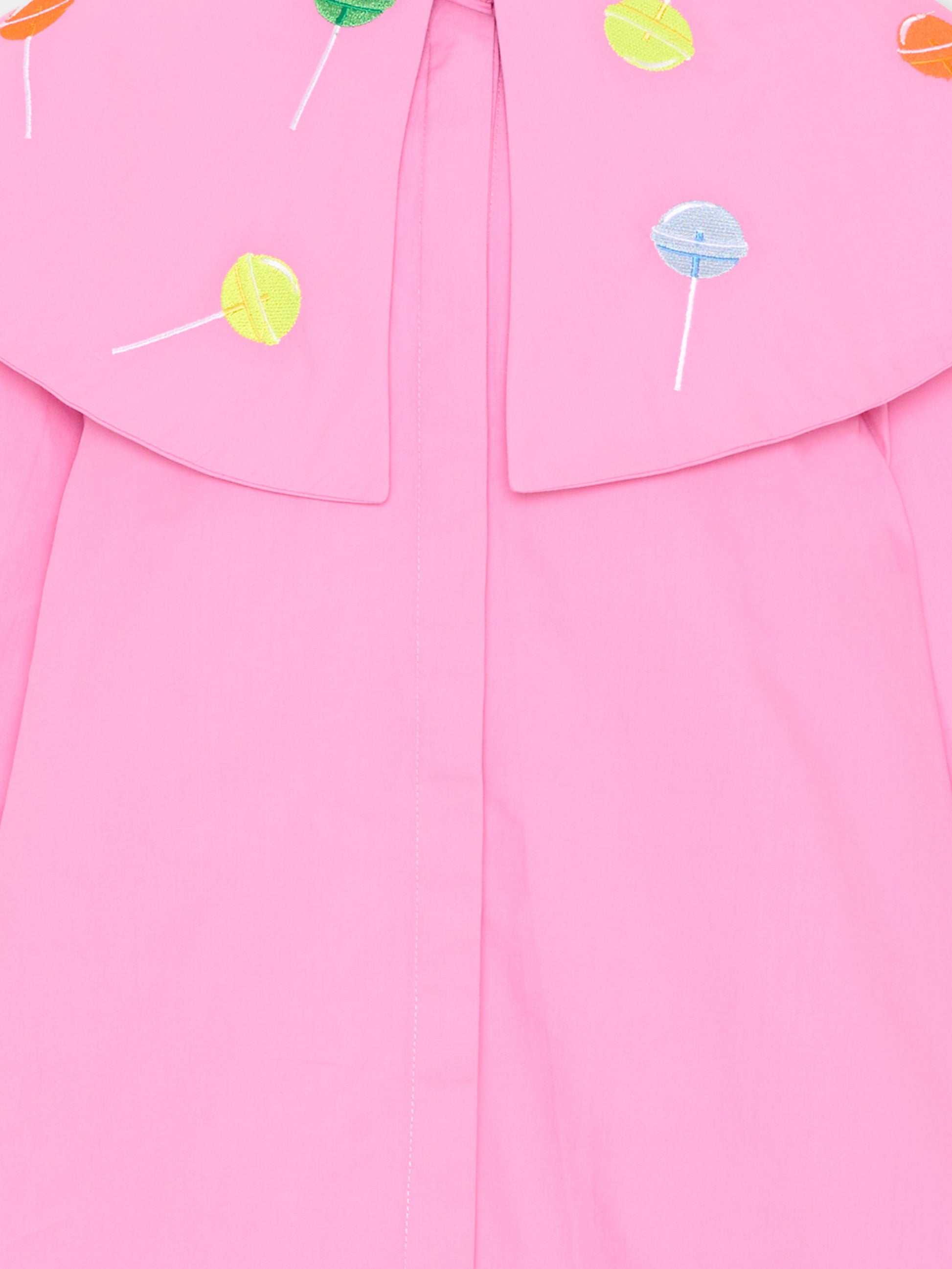 Vestito rosa per bambina con ricami,Pangolini Kids,DRESS WITH LOLLIPOPS