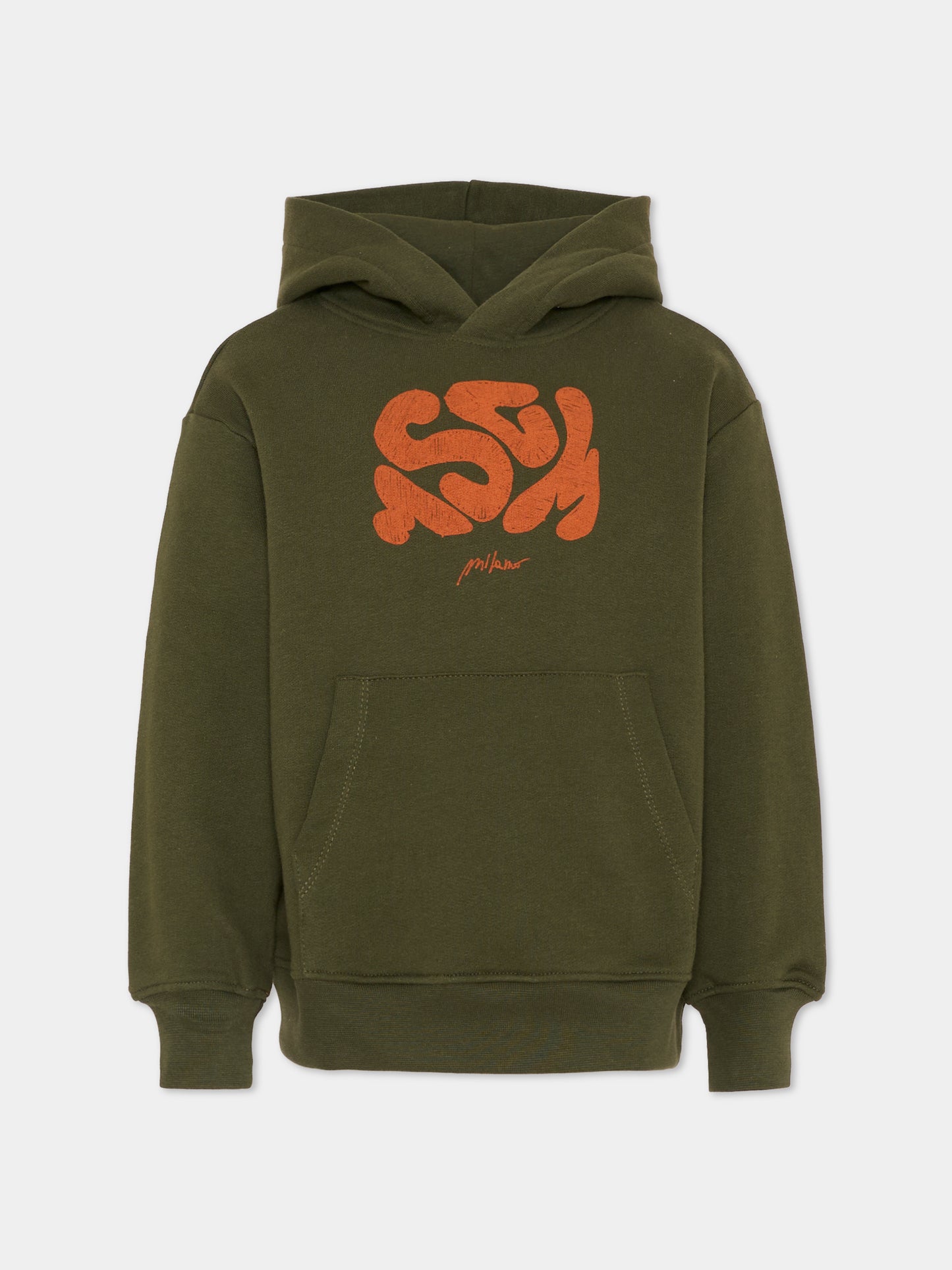 Felpa verde per bambino con logo,Msgm Kids,F5MSJBHS211 082