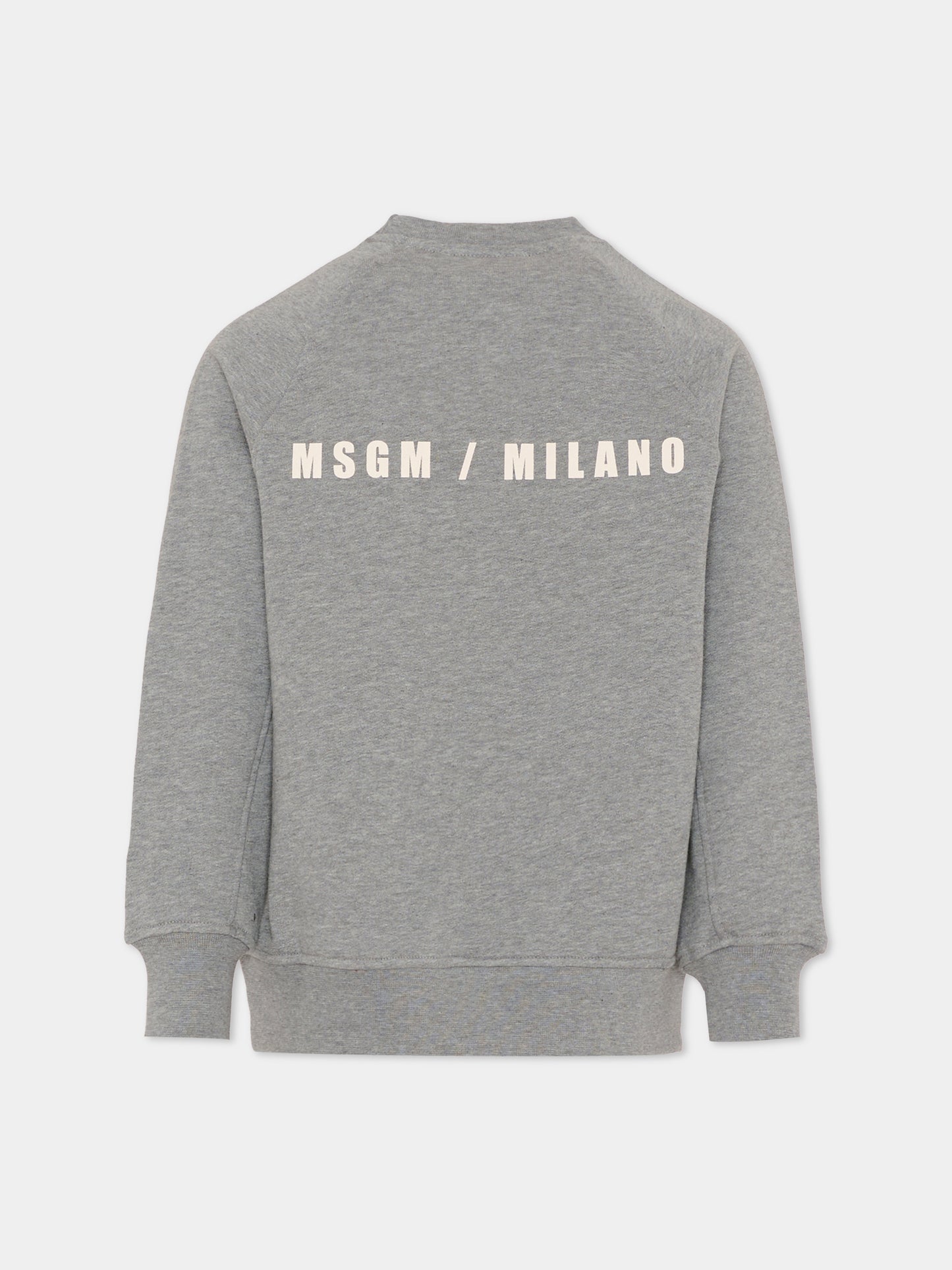 Felpa grigia per bambino con logo,Msgm Kids,F5MSJBSW225 104