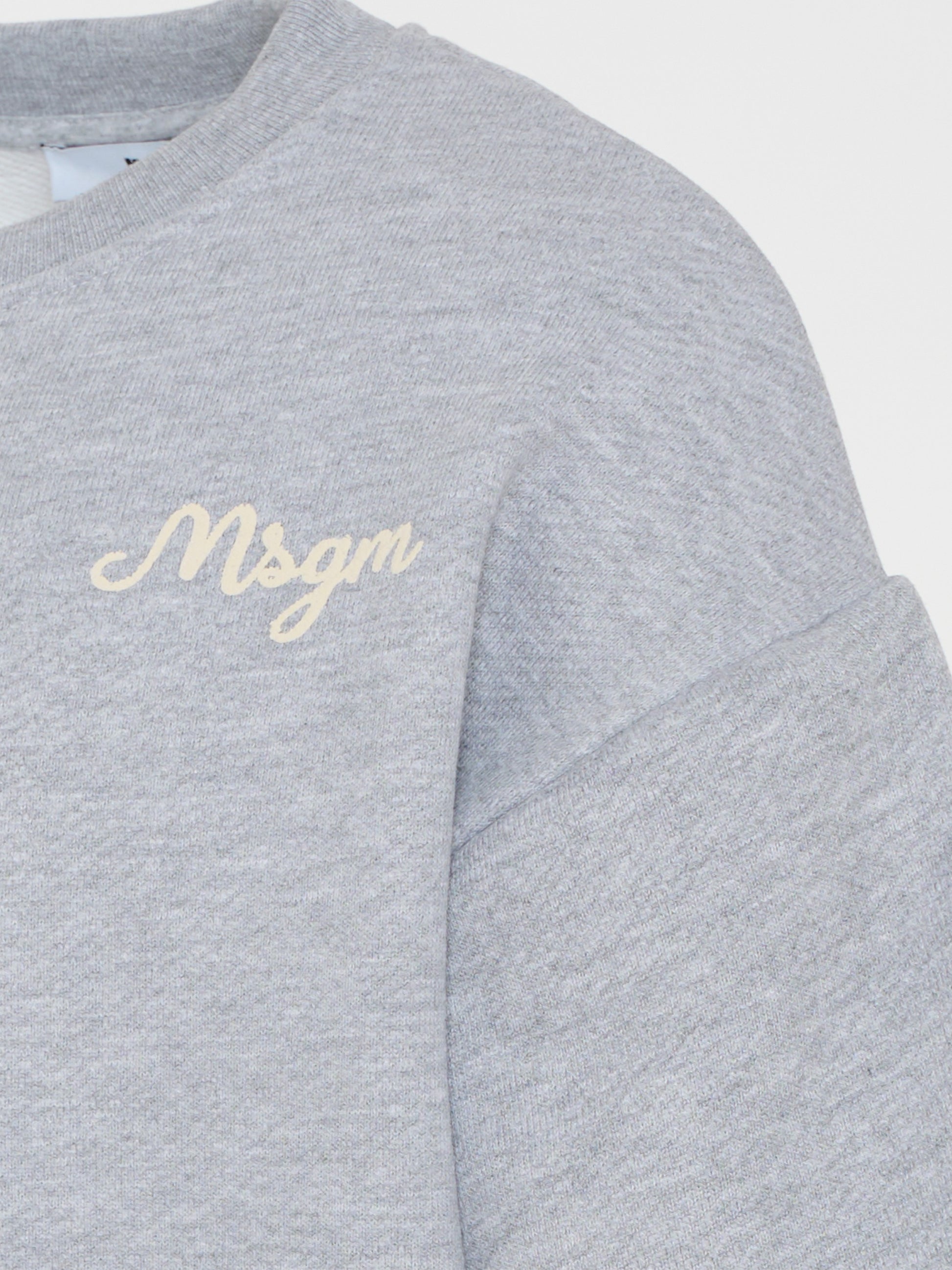 Felpa grigia per bambino con logo,Msgm Kids,F5MSJBSW258 107