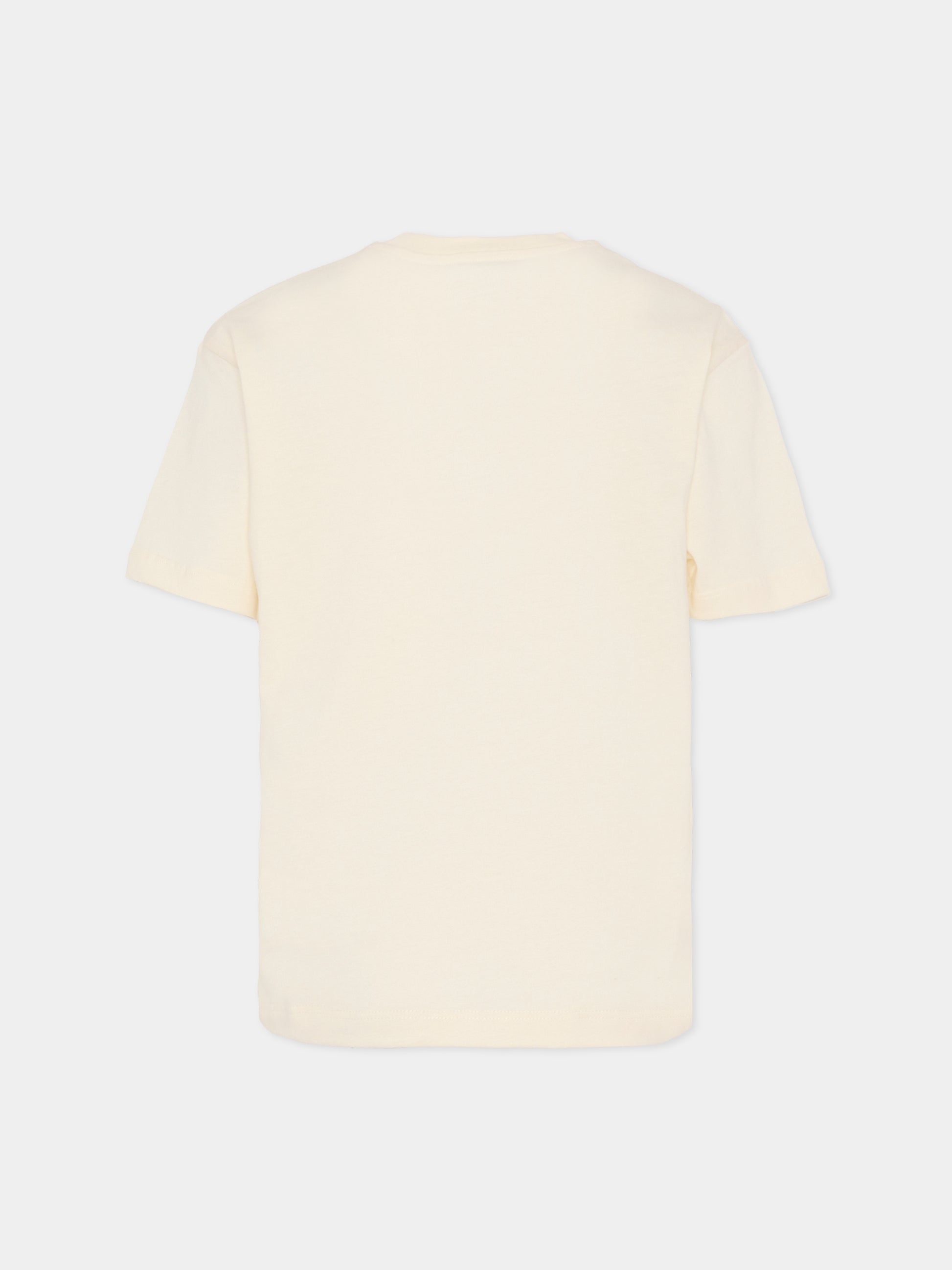 T-shirt avorio per bambino con logo,Msgm Kids,F5MSJBTH218 013