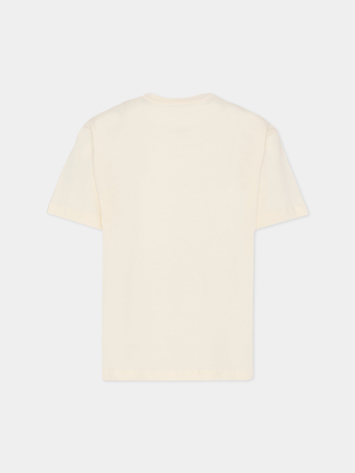 T-shirt avorio per bambino con logo,Msgm Kids,F5MSJBTH249 013