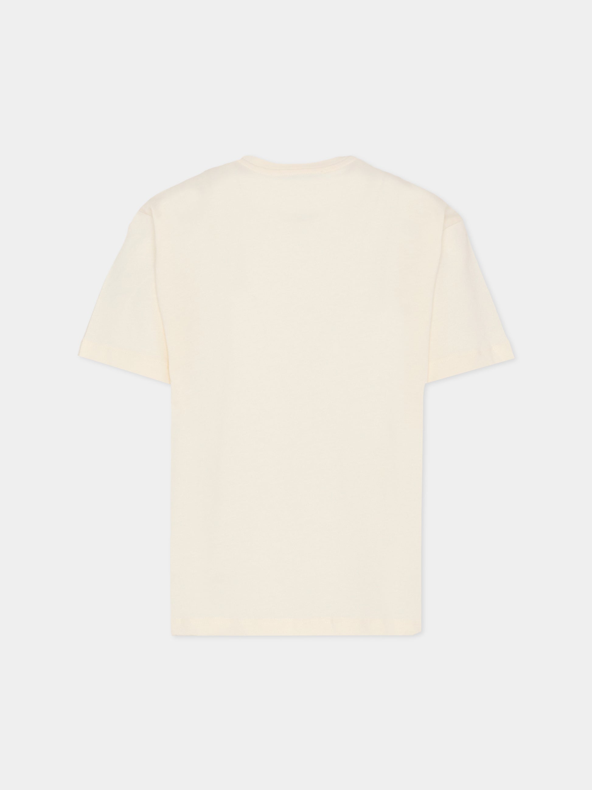 T-shirt avorio per bambino con logo,Msgm Kids,F5MSJBTH249 013