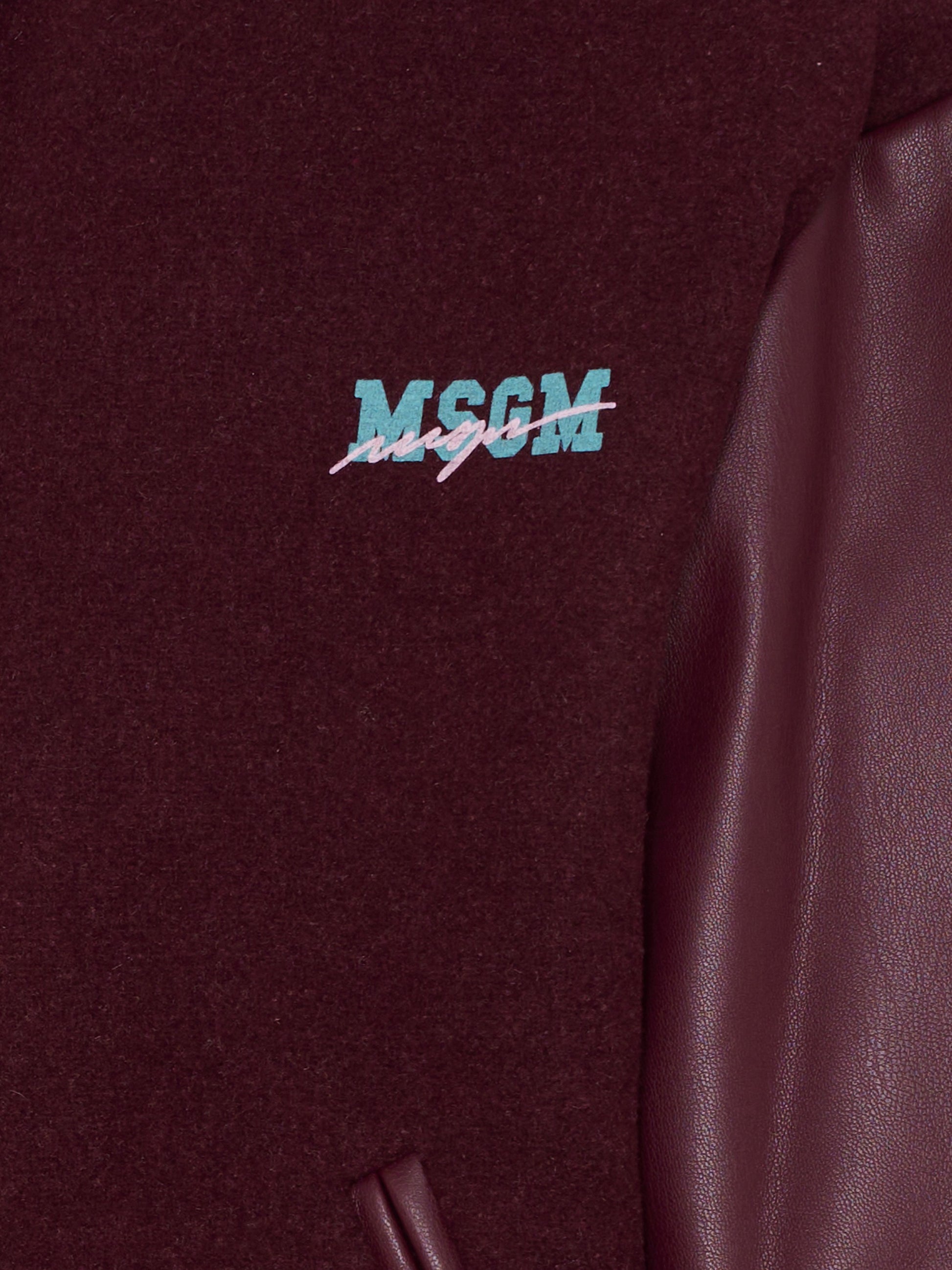 Bomber bordeaux per bambina con logo,Msgm Kids,F5MSJGBO106 MS034