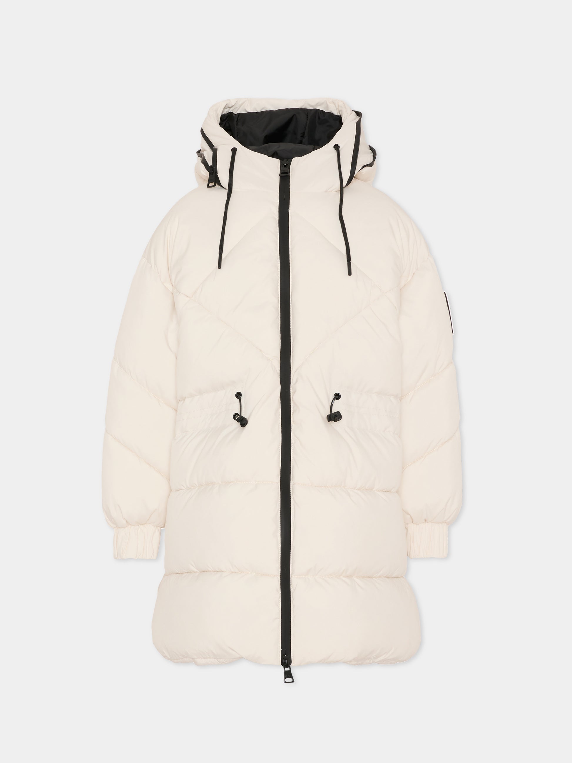 Piumino avorio per bambina con logo,Msgm Kids,F5MSJGPF005 013