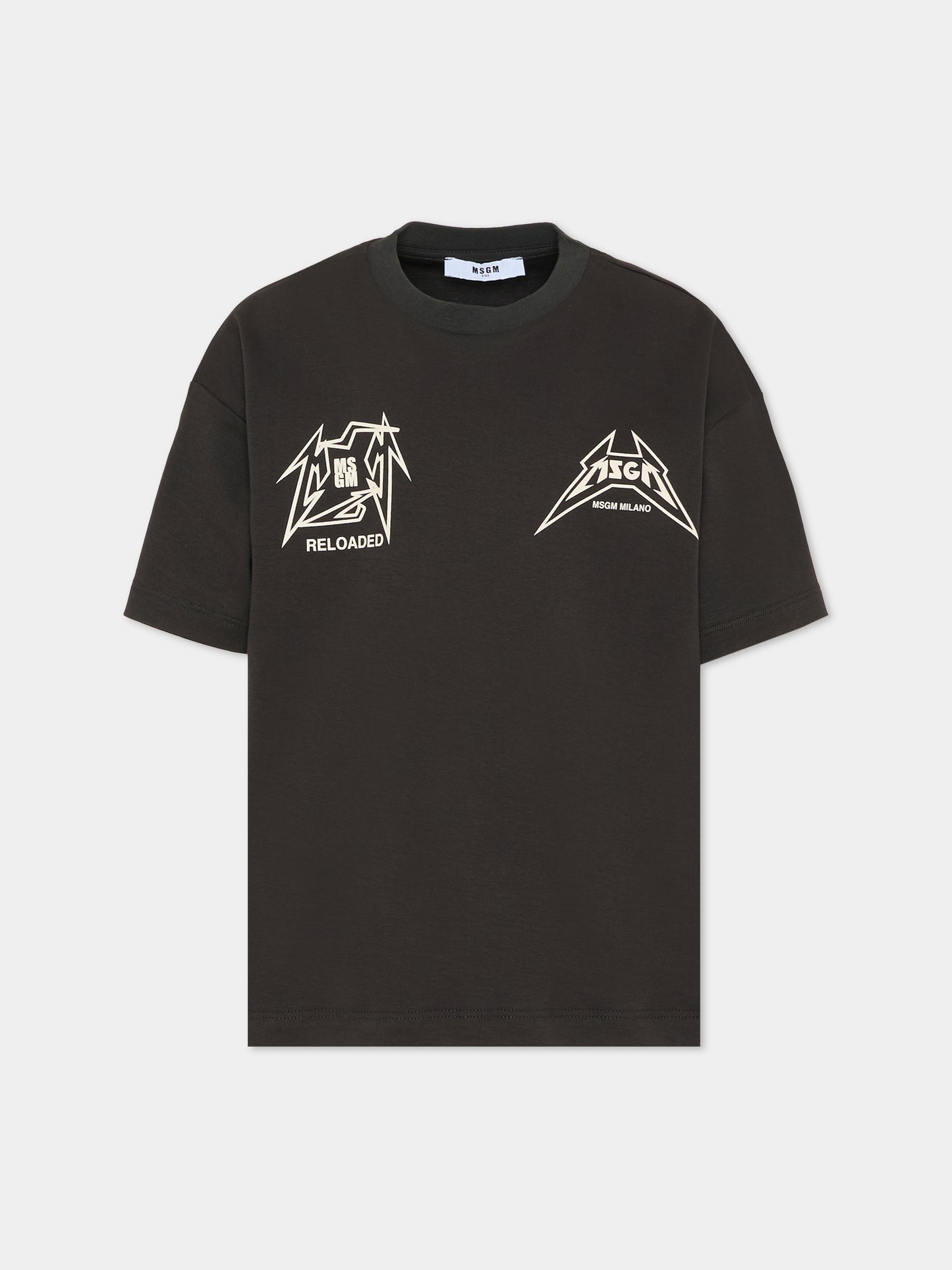 T-shirt nera per bambina con logo,Msgm Kids,F5MSJGTH267 MS040