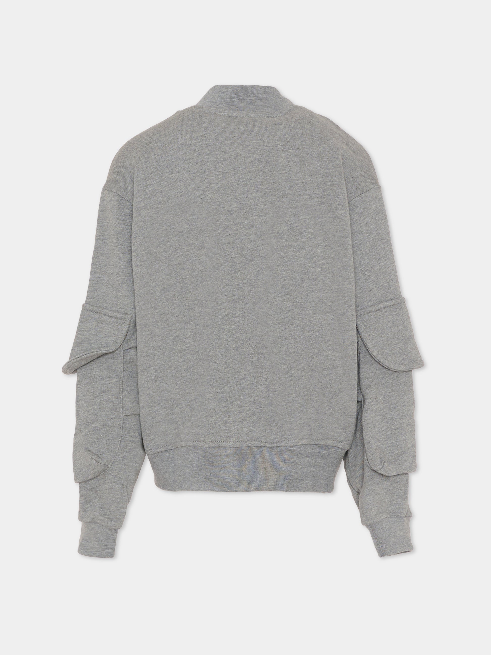 Felpa grigia per bambini con logo,Msgm Kids,F5MSJUBO026 104